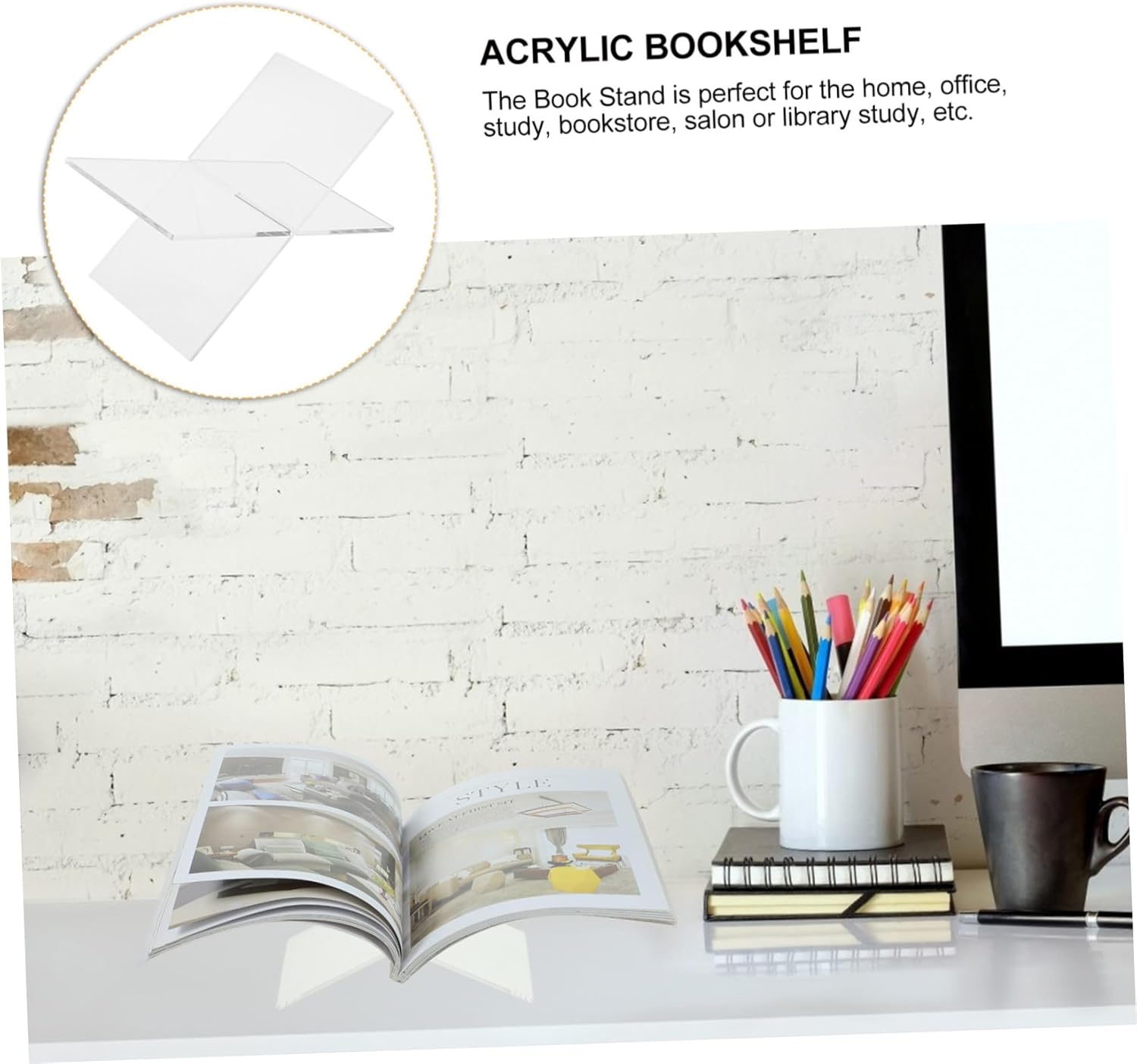 Elegant Acrylic Book Stand for Reading and Display