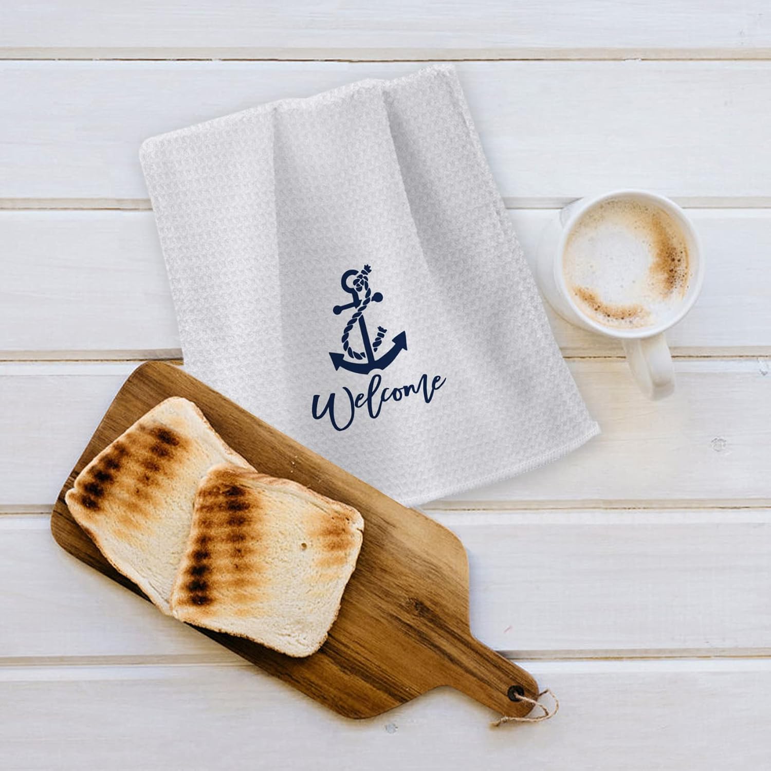 OHSUL Nautical Anchor Beach Towels for Kitchen Bath Hotel