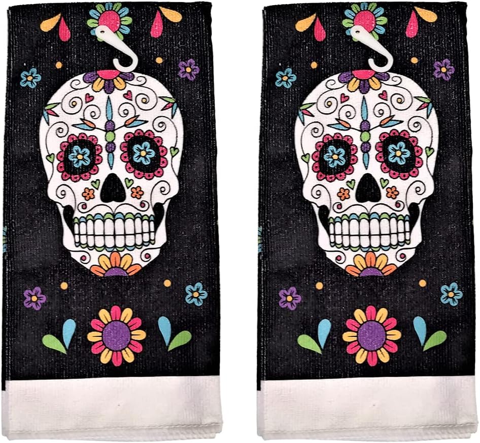Day of The Dead Hand Towel Set 2 Pack