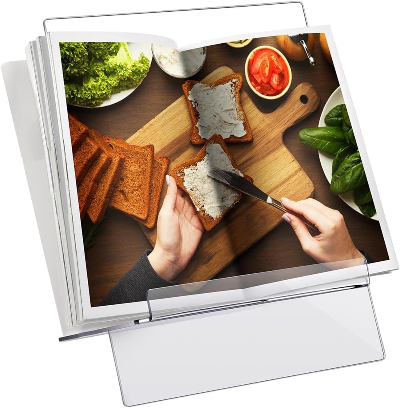Acrylic Cookbook Holder for Kitchen Counter Clear and Adjustable
