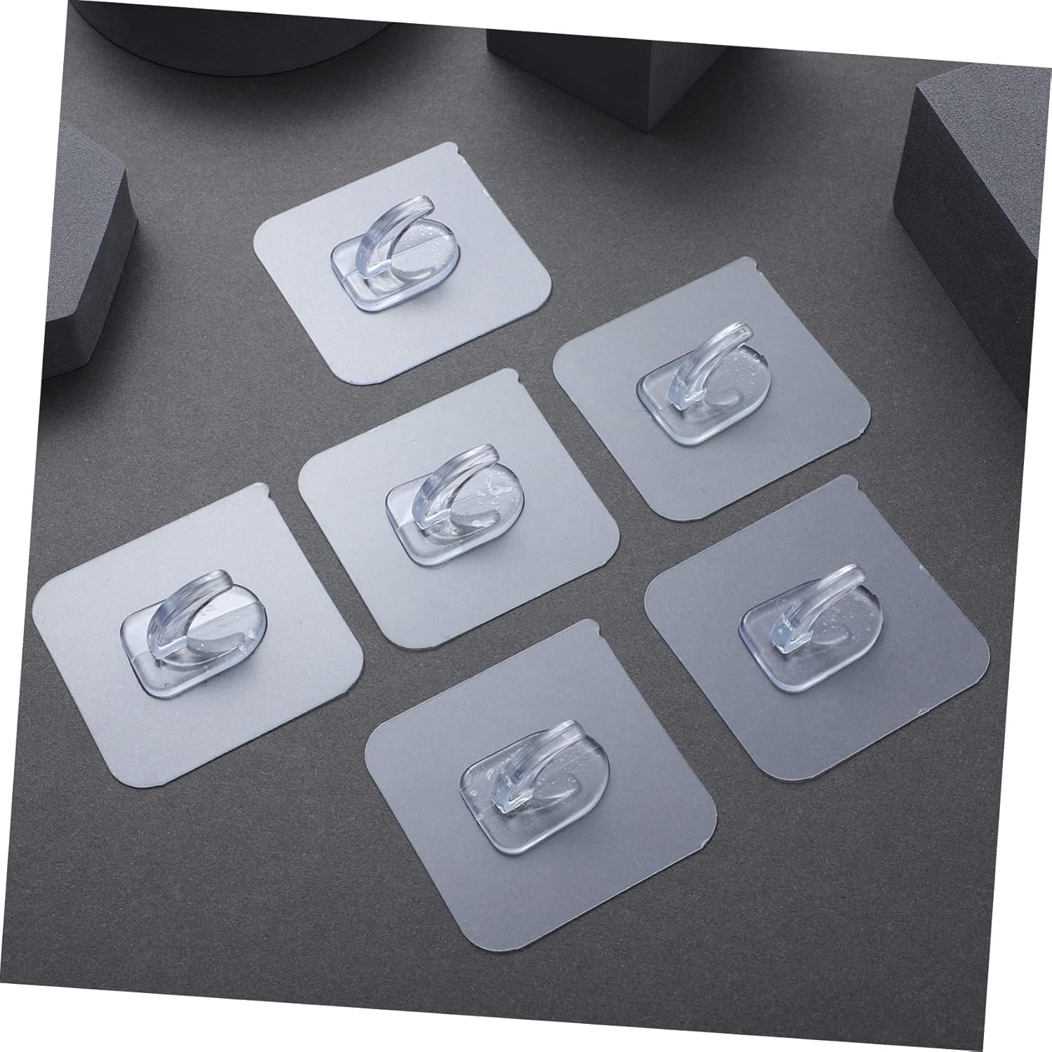 HOMSFOU 30pcs Self-Adhesive Wall Hooks for Kitchen Bathroom Living Room