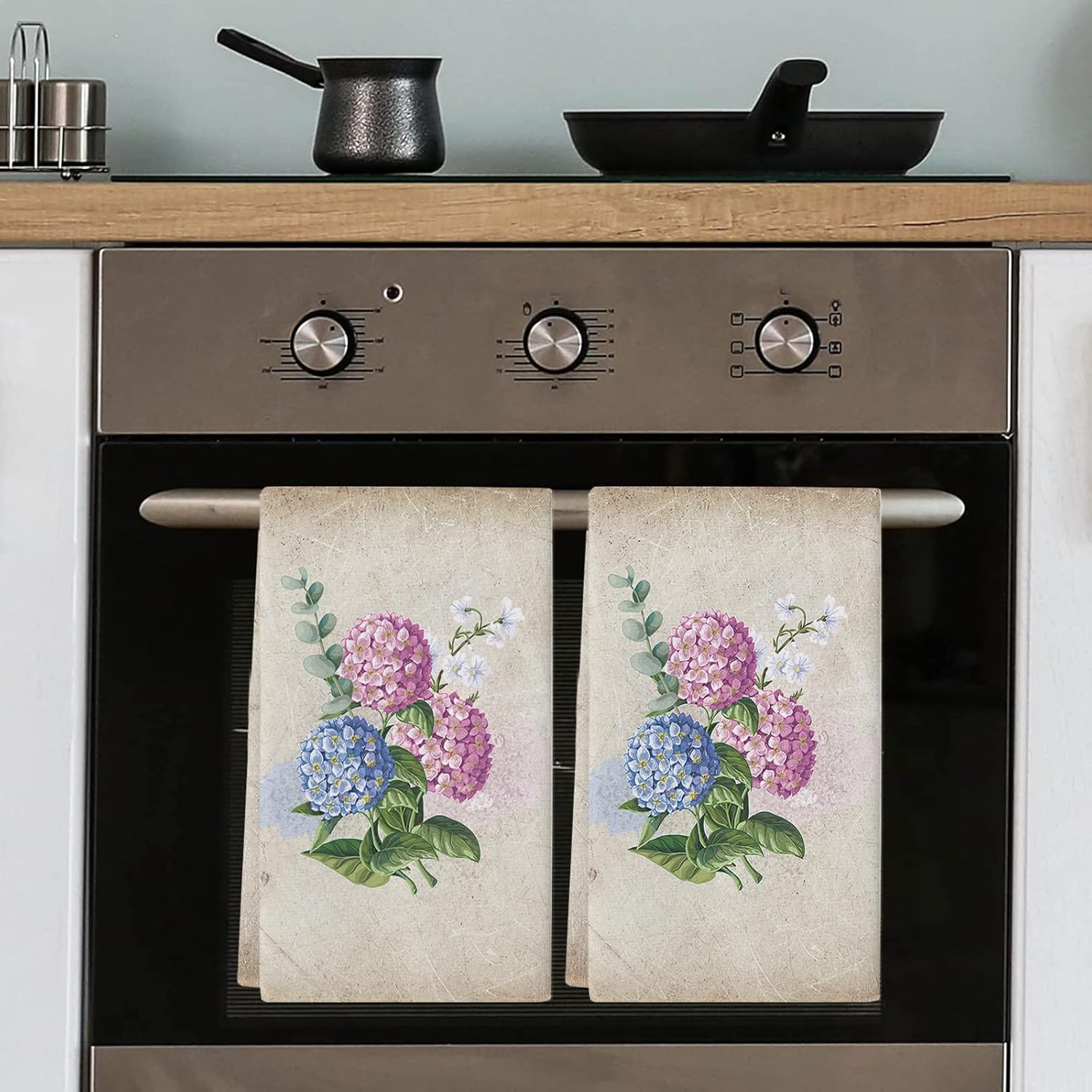 Vintage Hydrangea Kitchen Towels Pack of 2