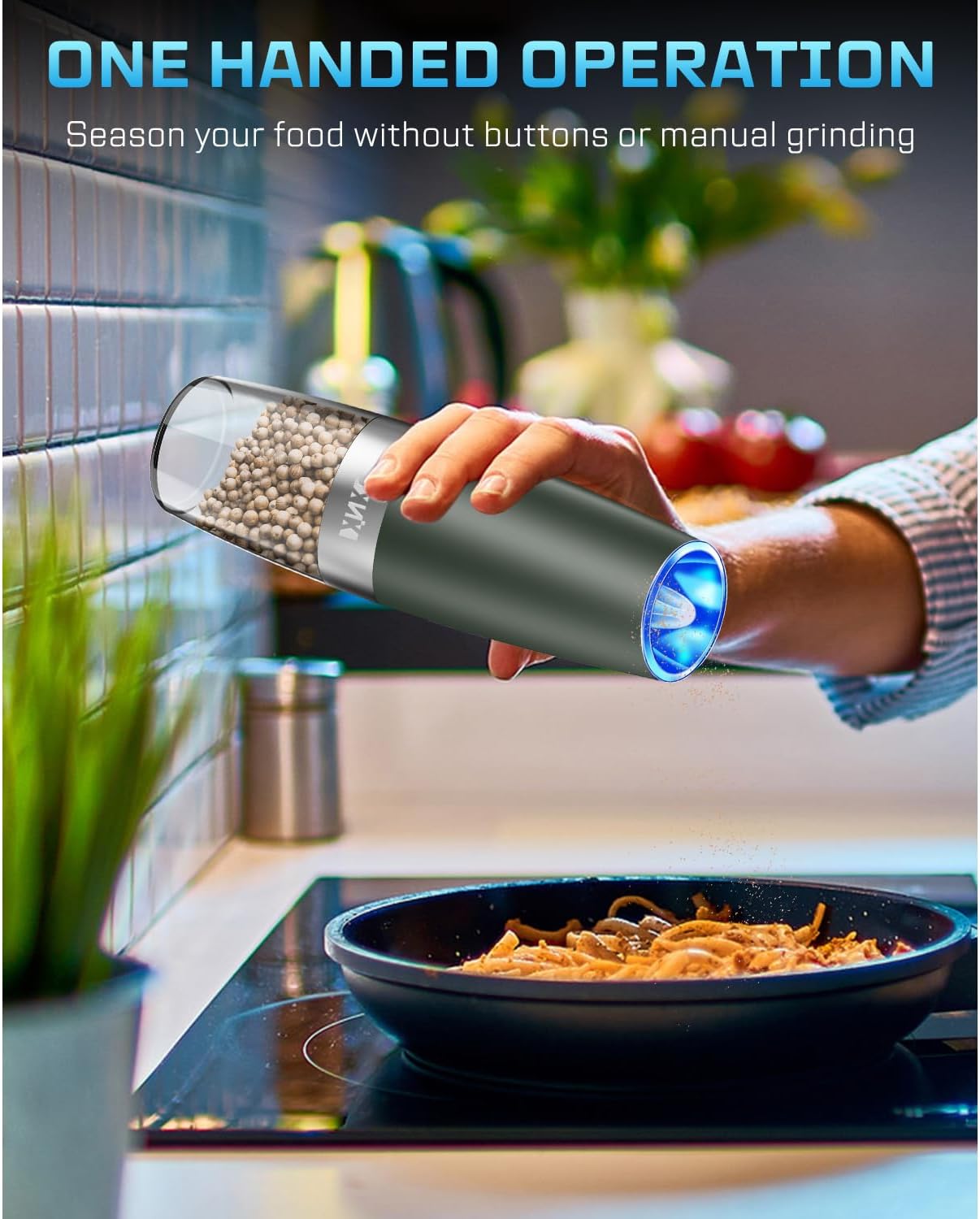 XinXu Gravity Electric Salt Pepper Grinder Set