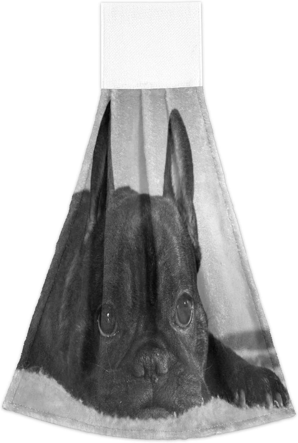 Aslsiy French Bulldog Dish Towels Set of 2 Hanging Kitchen Towels