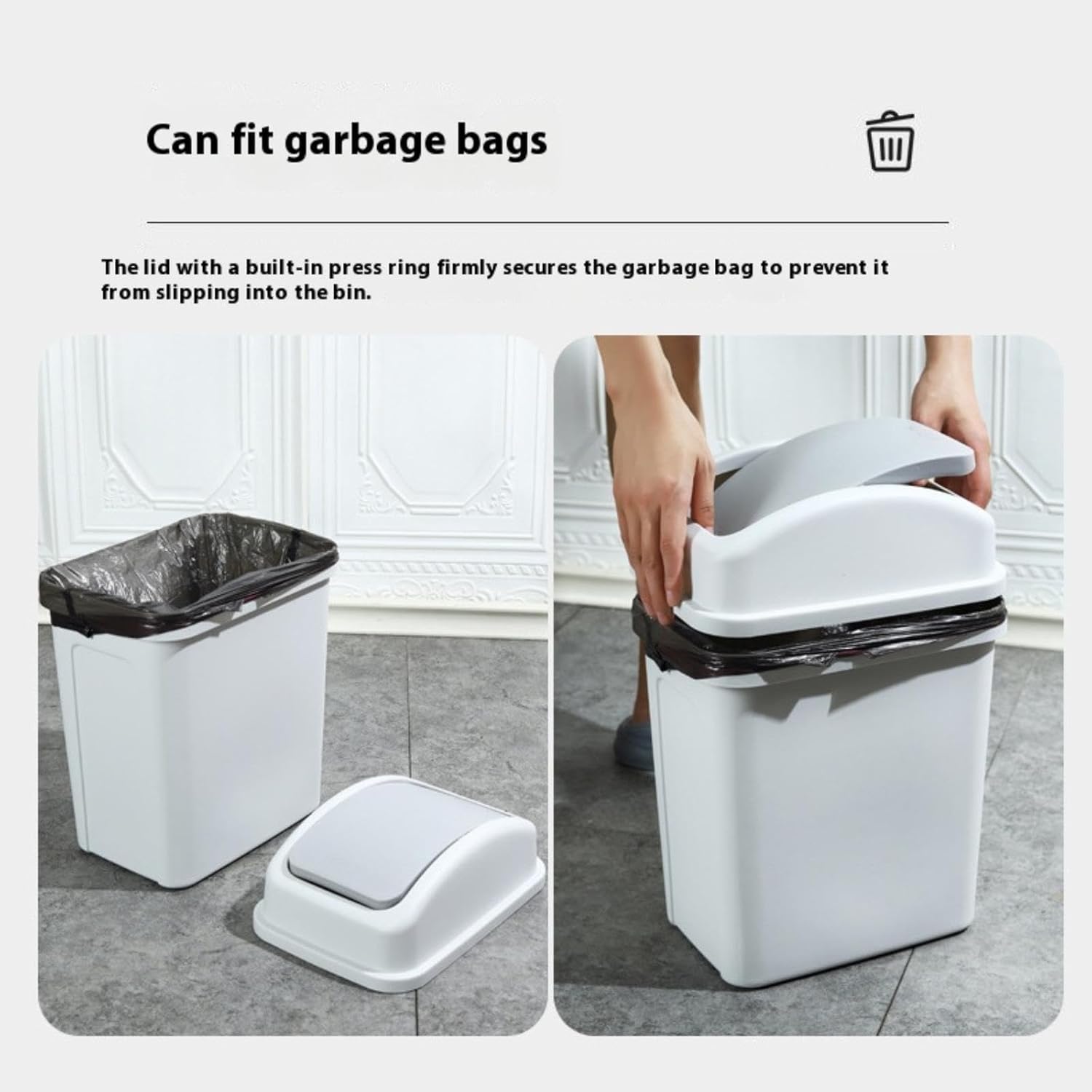 KELINFONG 55 Gallon Plastic Trash Can with Lid