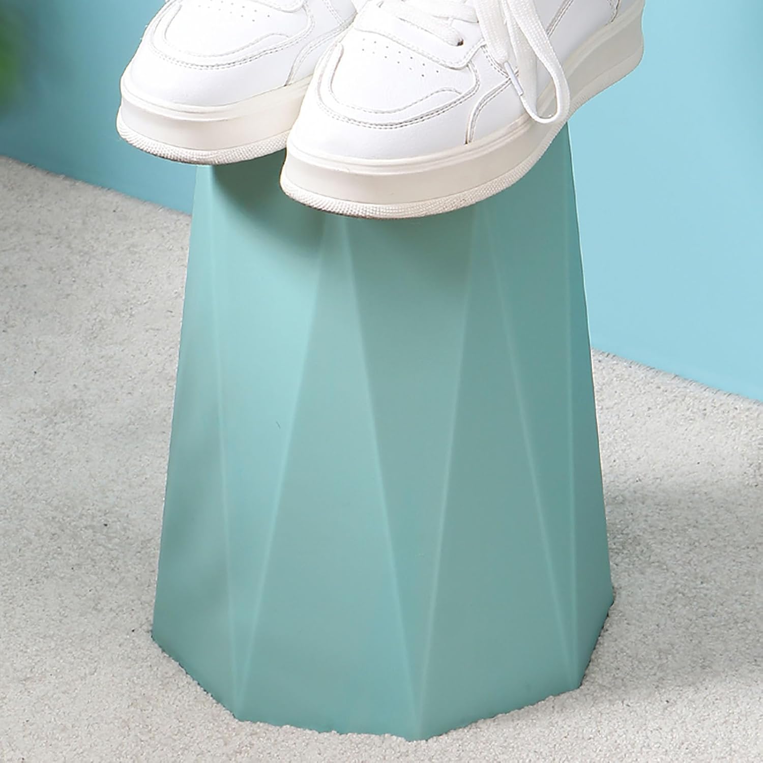 Polygon Small Trash Can - Blue Compact Stylish