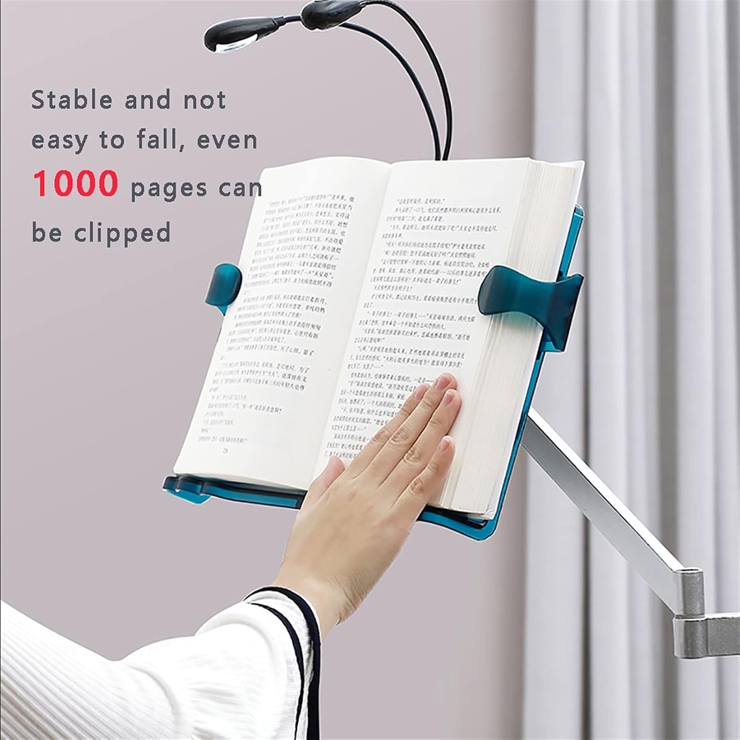 ZJDYDY Green Adjustable Floor Bookstand with Lights