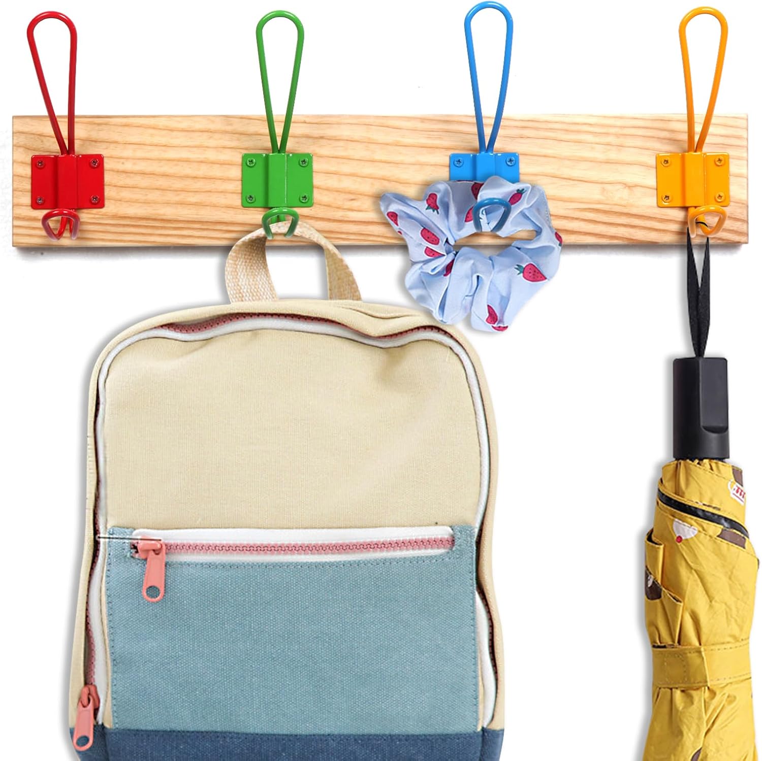 Kids Wall Hooks Set of 8 - Double Hooks for Kids