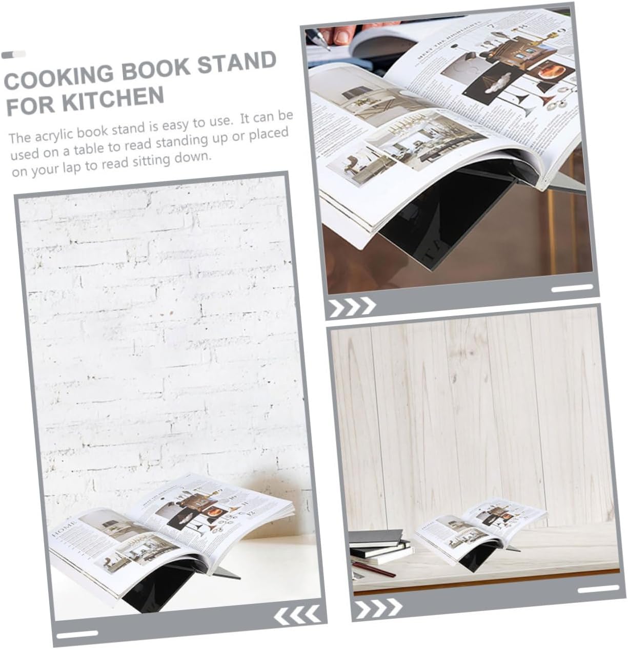Levemolo Acrylic Book Stand for Cookbooks and Magazines 1