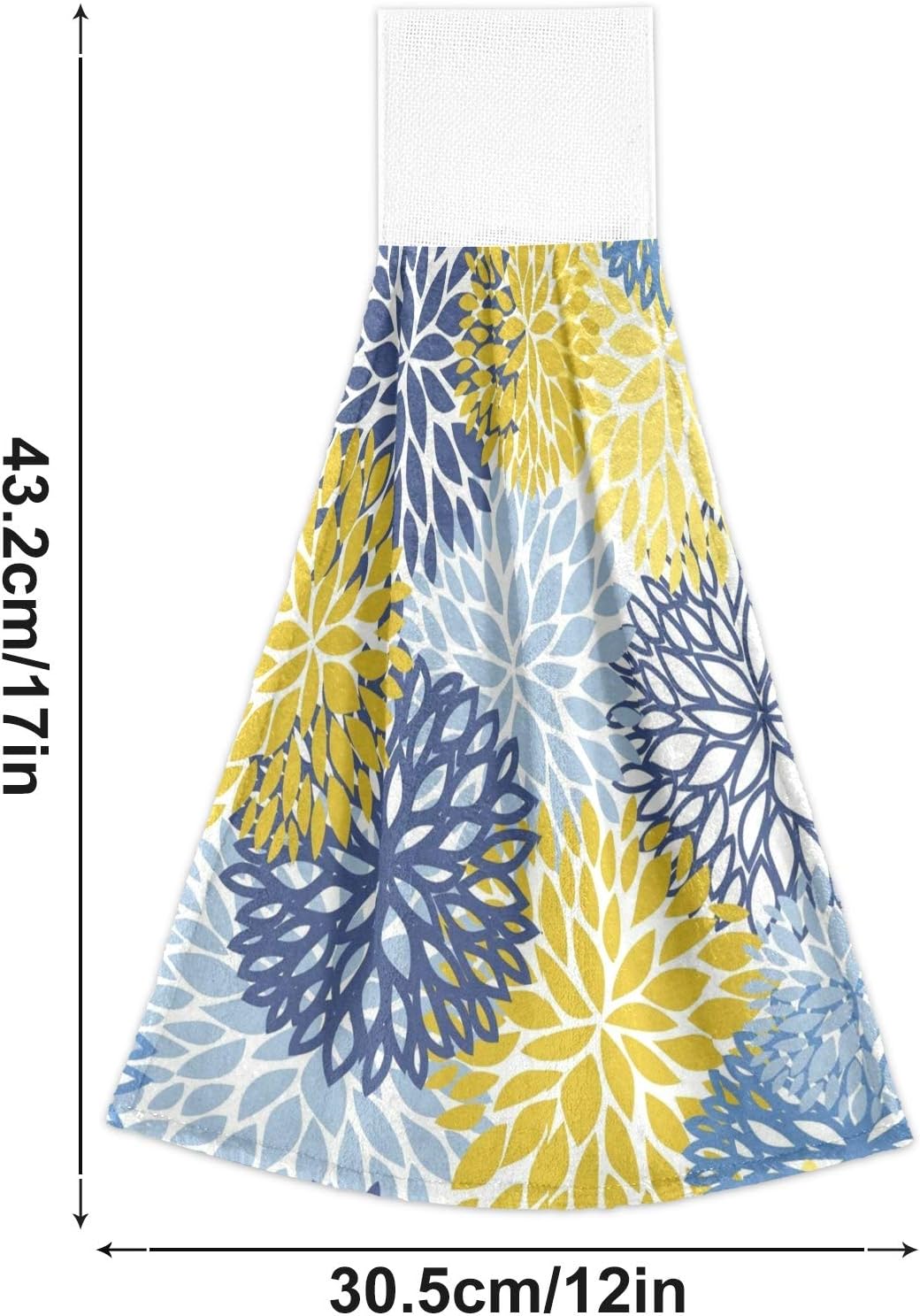Kcldeci Dahlia Floral Hanging Kitchen Towels Set 2 Pcs