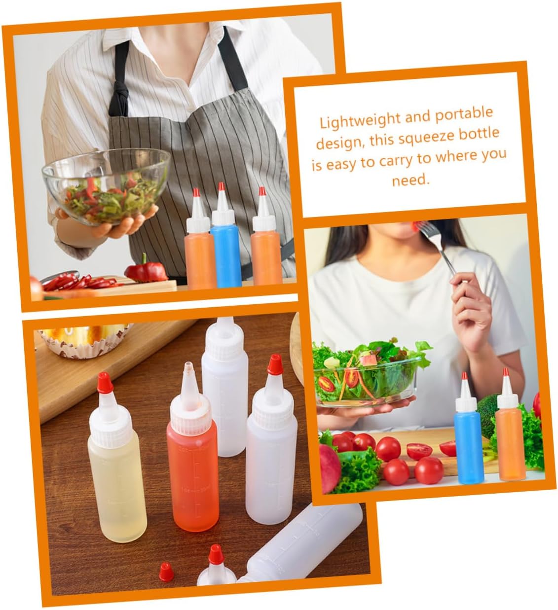 HOLIDYOYO 2oz Mini Condiment Squeeze Bottles Airtight Lid