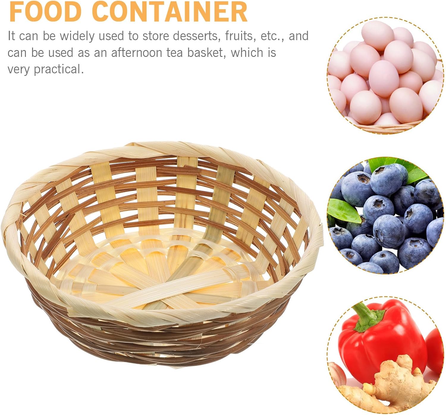 EXCEART 3pcs Woven Rattan Fruit Container Set