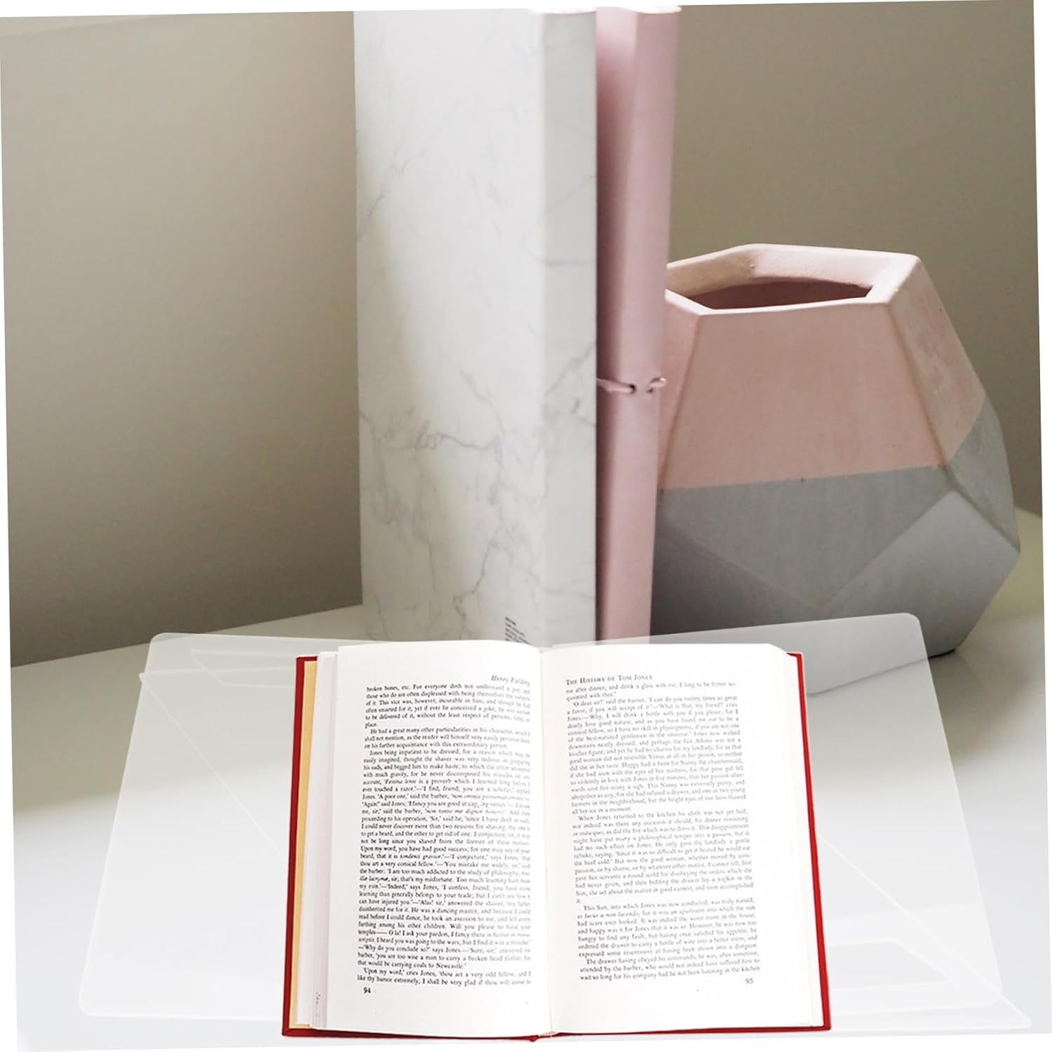 SECFOU Acrylic Book Stand for Reading and Display