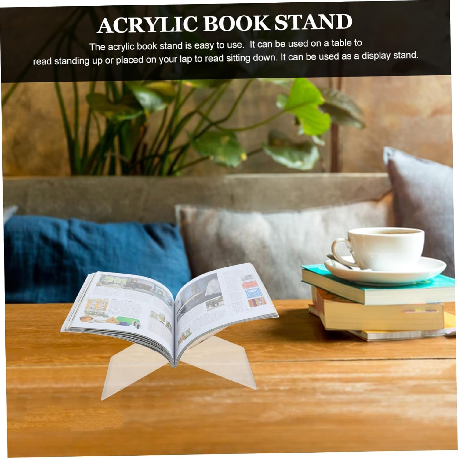 Cabilock Acrylic Cookbook Stand Kitchen Display Holder