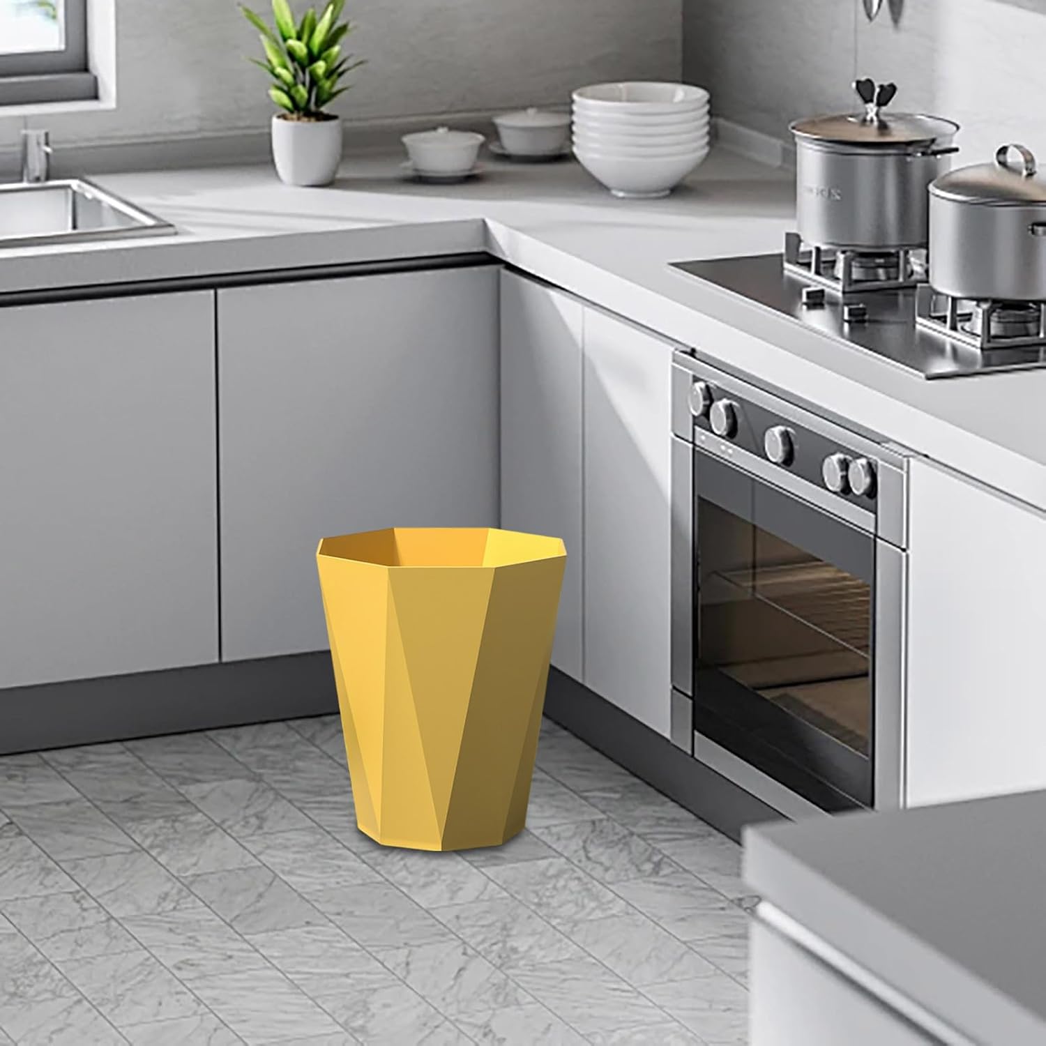 2025 Polygon Small Trash Can Yellow