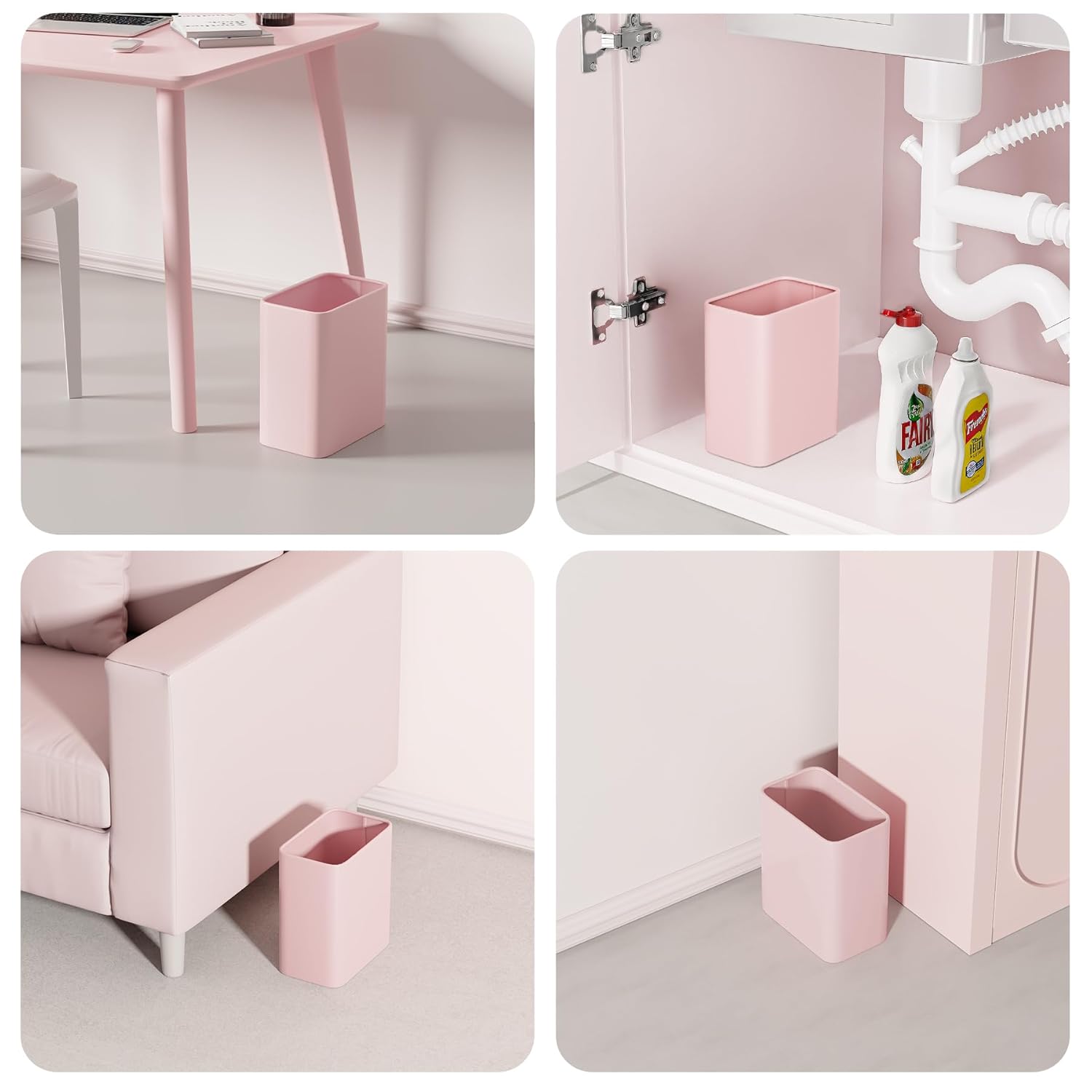 Cesun 21 Gallon Pink Metal Trash Can for Bathroom