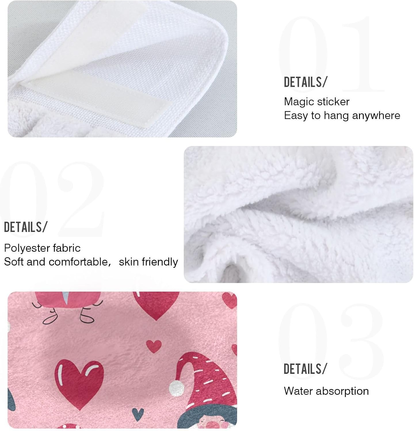 Vnurnrn Decorative Dish Towels Set 2pcs Gnome Love Microfiber Towels