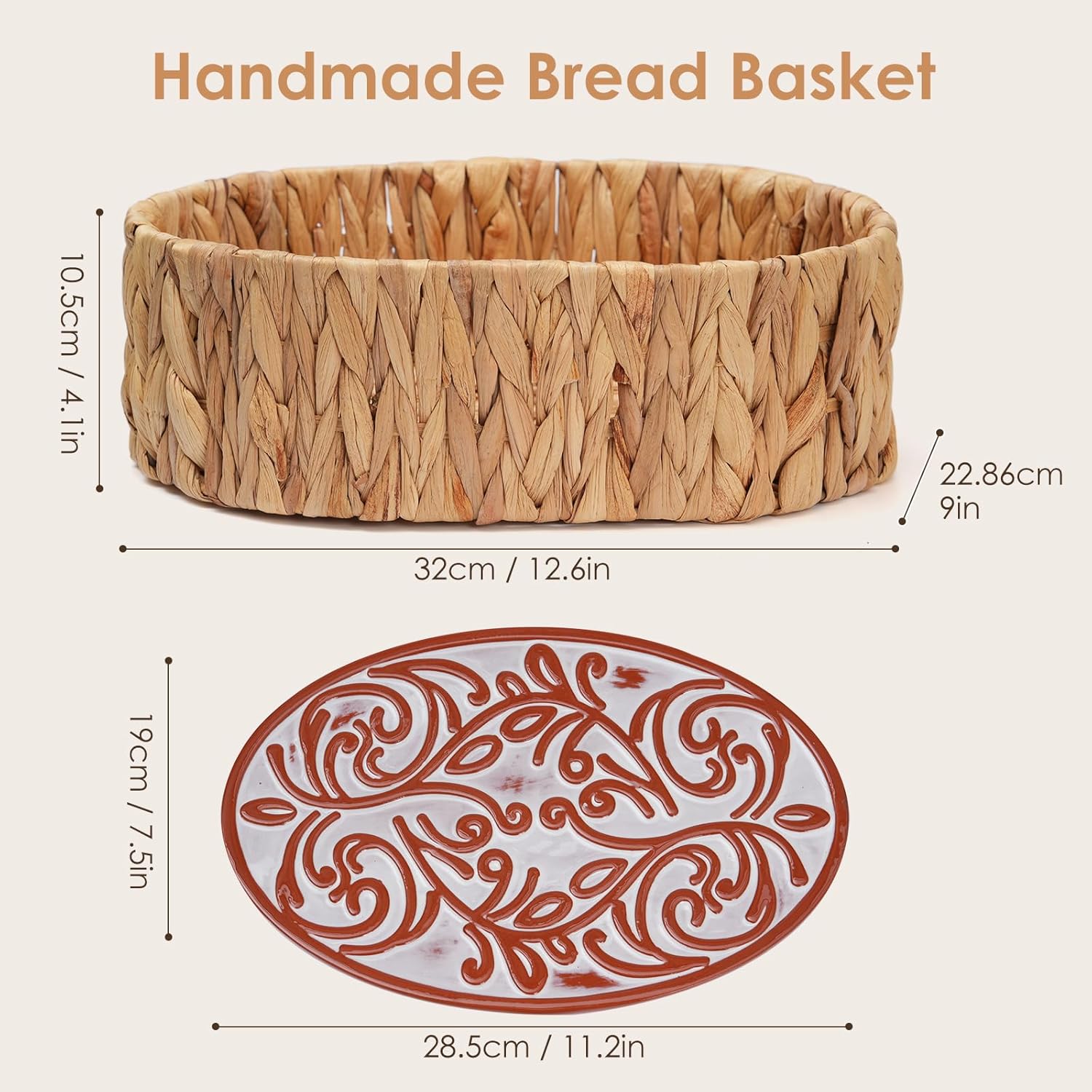 DRXX FEXE Bread Warmer Basket with Stone 1