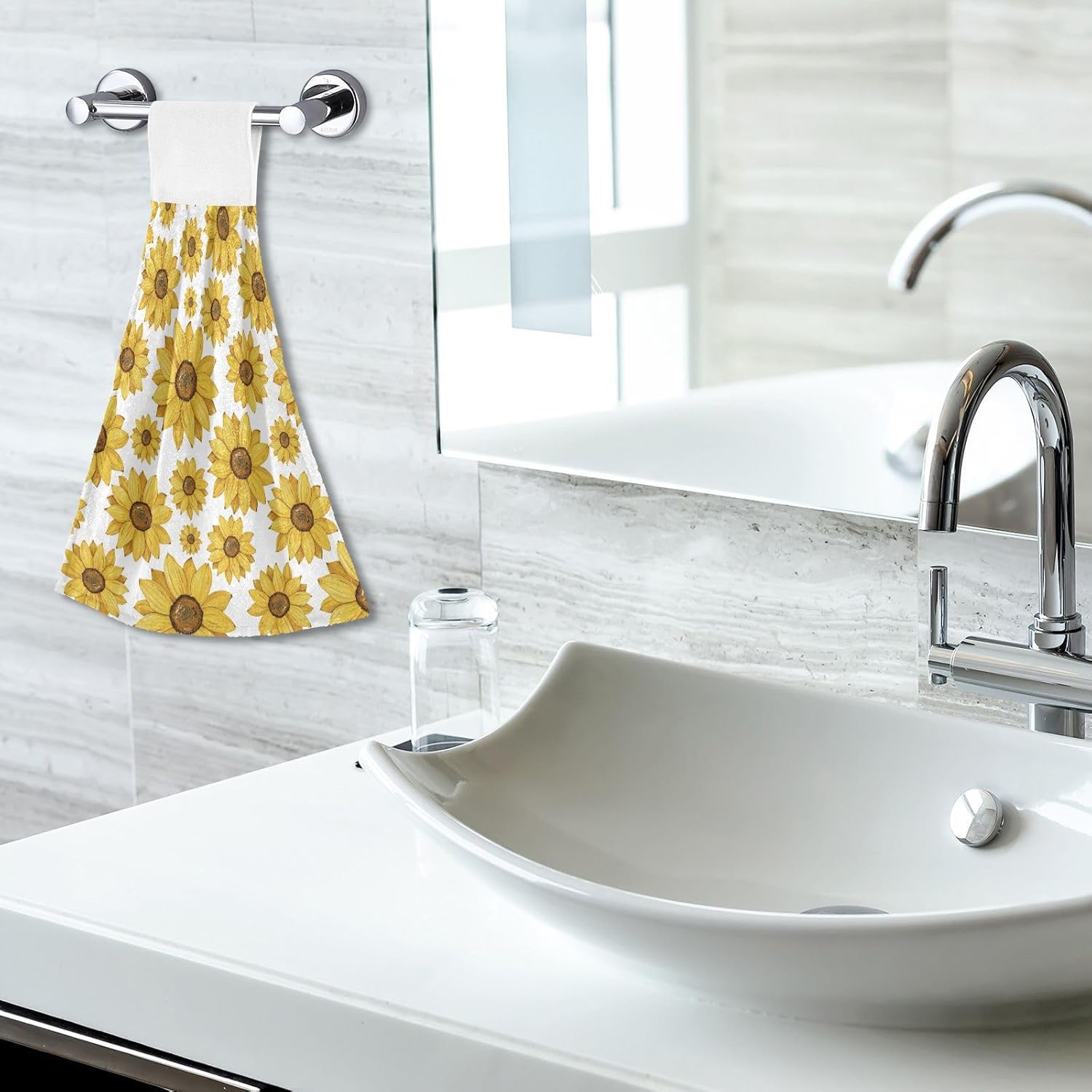 OTVEE Sunflowers Pattern Dish Towels 2 Pieces