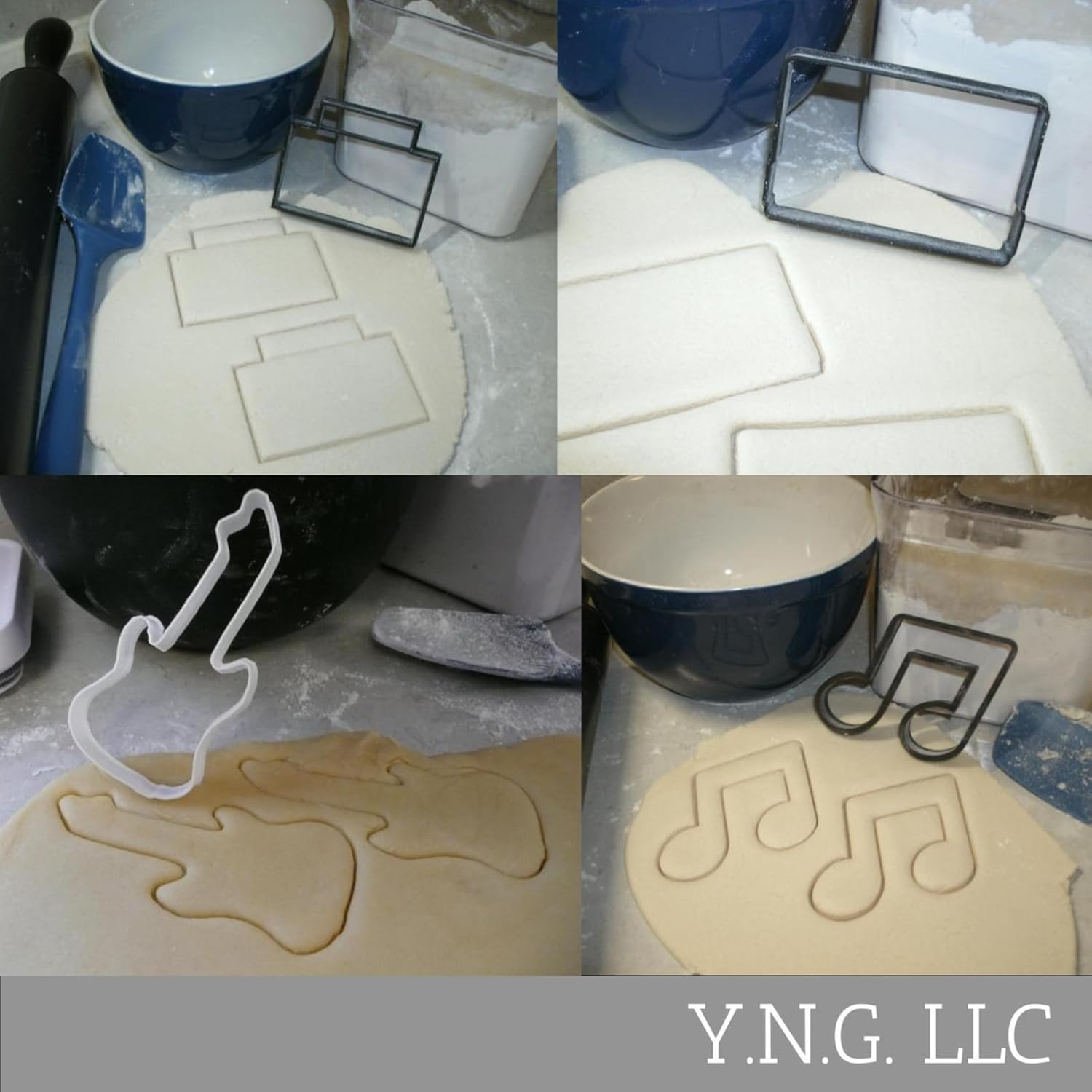YNGLLC Classic Rock 1980s Cookie Cutter Set of 4