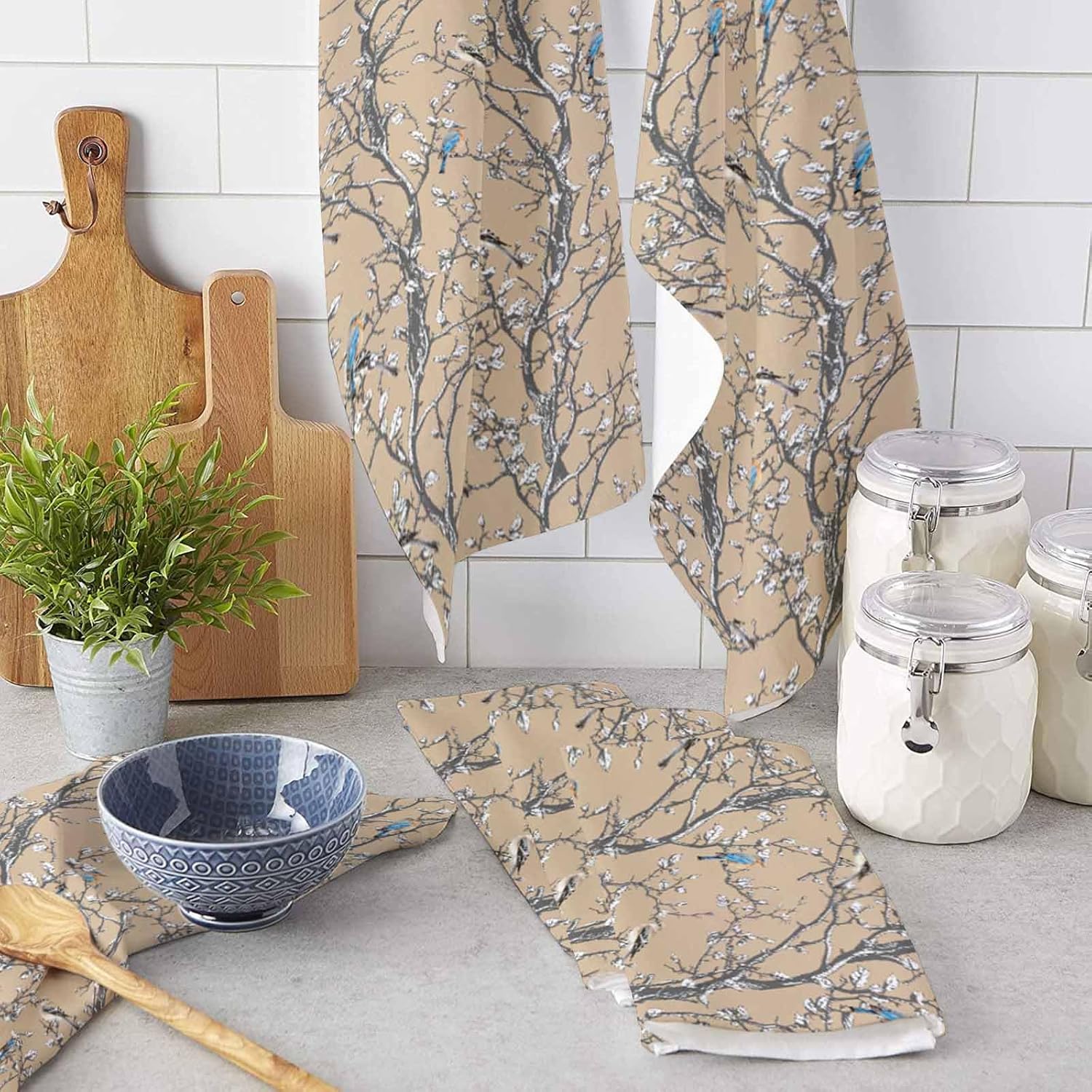 ZOE GARDEN Blossom Bird Kitchen Dish Towels 2-PC 18x28
