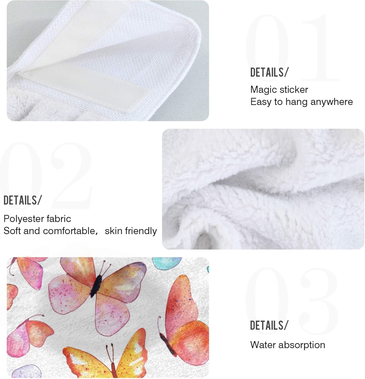 Aslsiy Butterfly Dish Towels Set of 2 1
