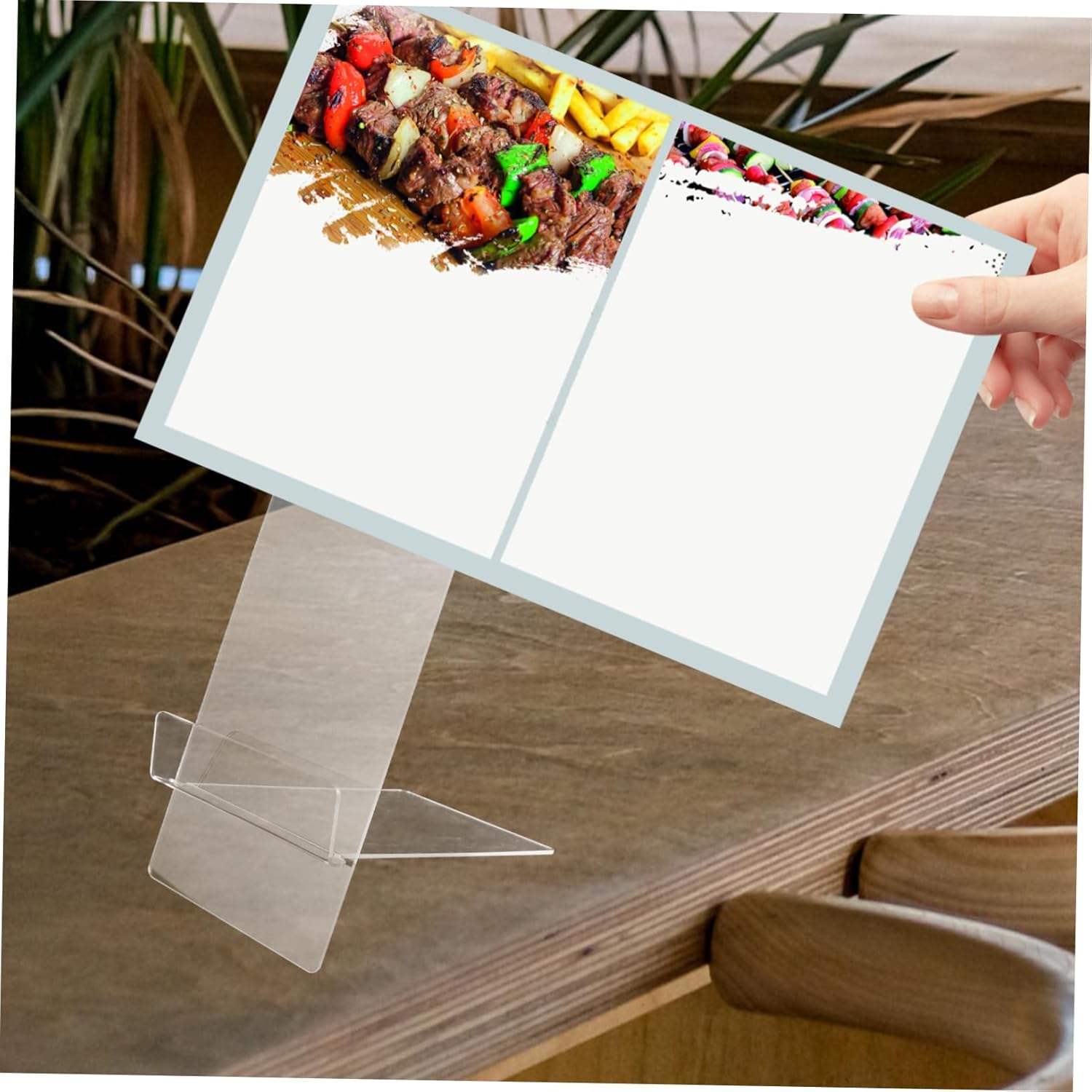 CATIEBYE Adjustable Acrylic Recipe Stand for Desk and Kitchen