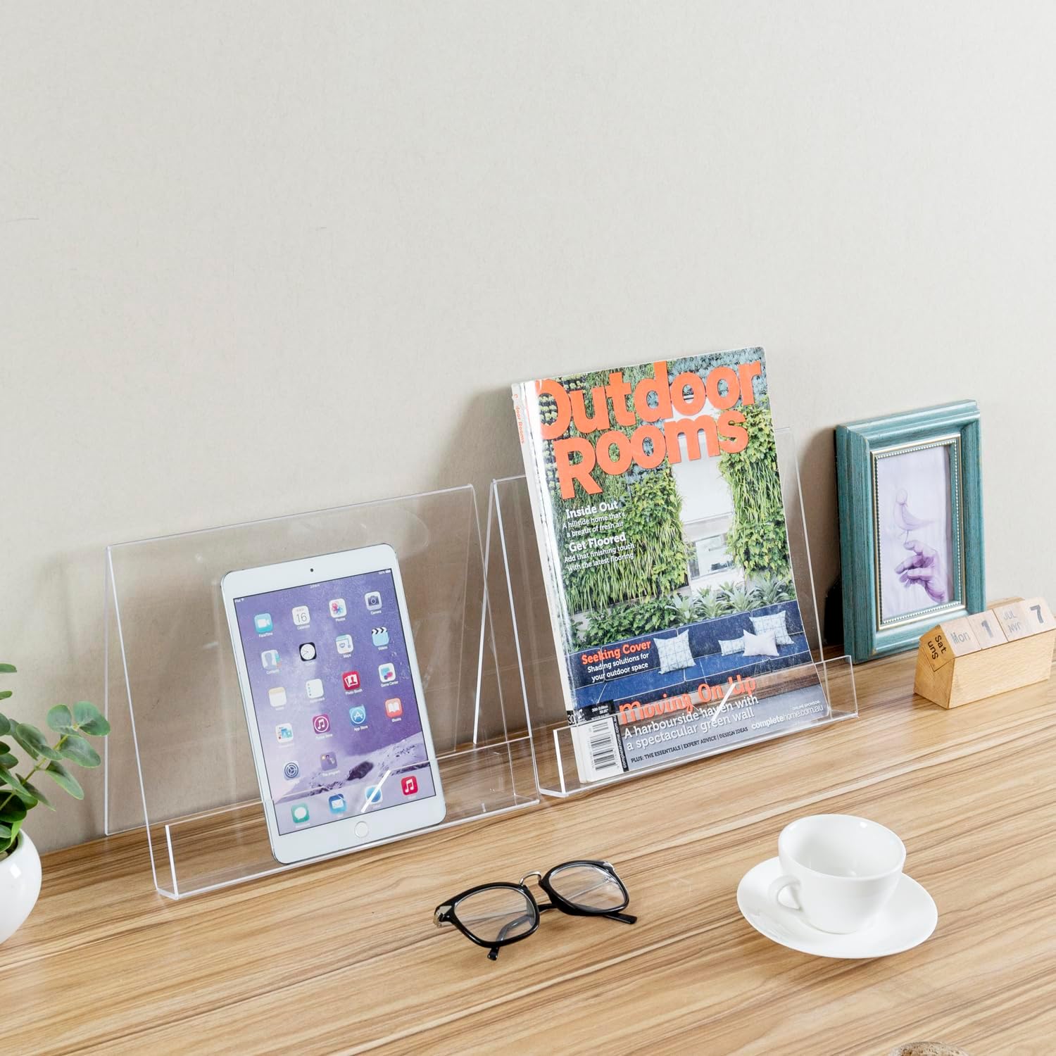 MyGift Modern 4 mm Clear Acrylic Cookbook Holder Set of 2 1