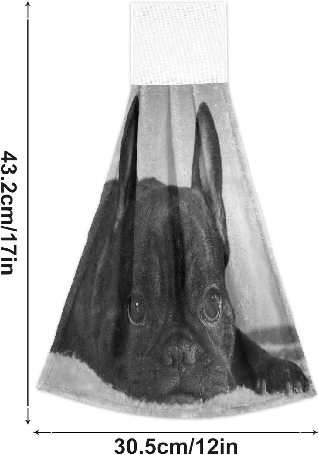 Aslsiy French Bulldog Dish Towels Set of 2 Hanging Kitchen Towels