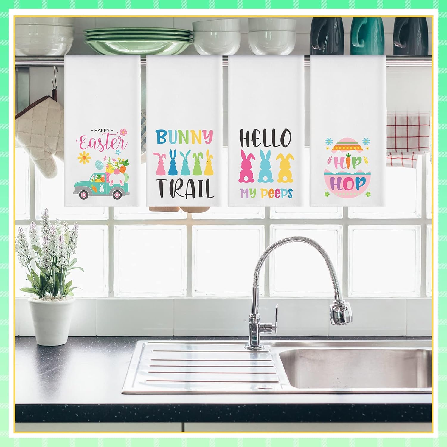 Rtteri 4-Piece Easter Bunny Kitchen Towel Set