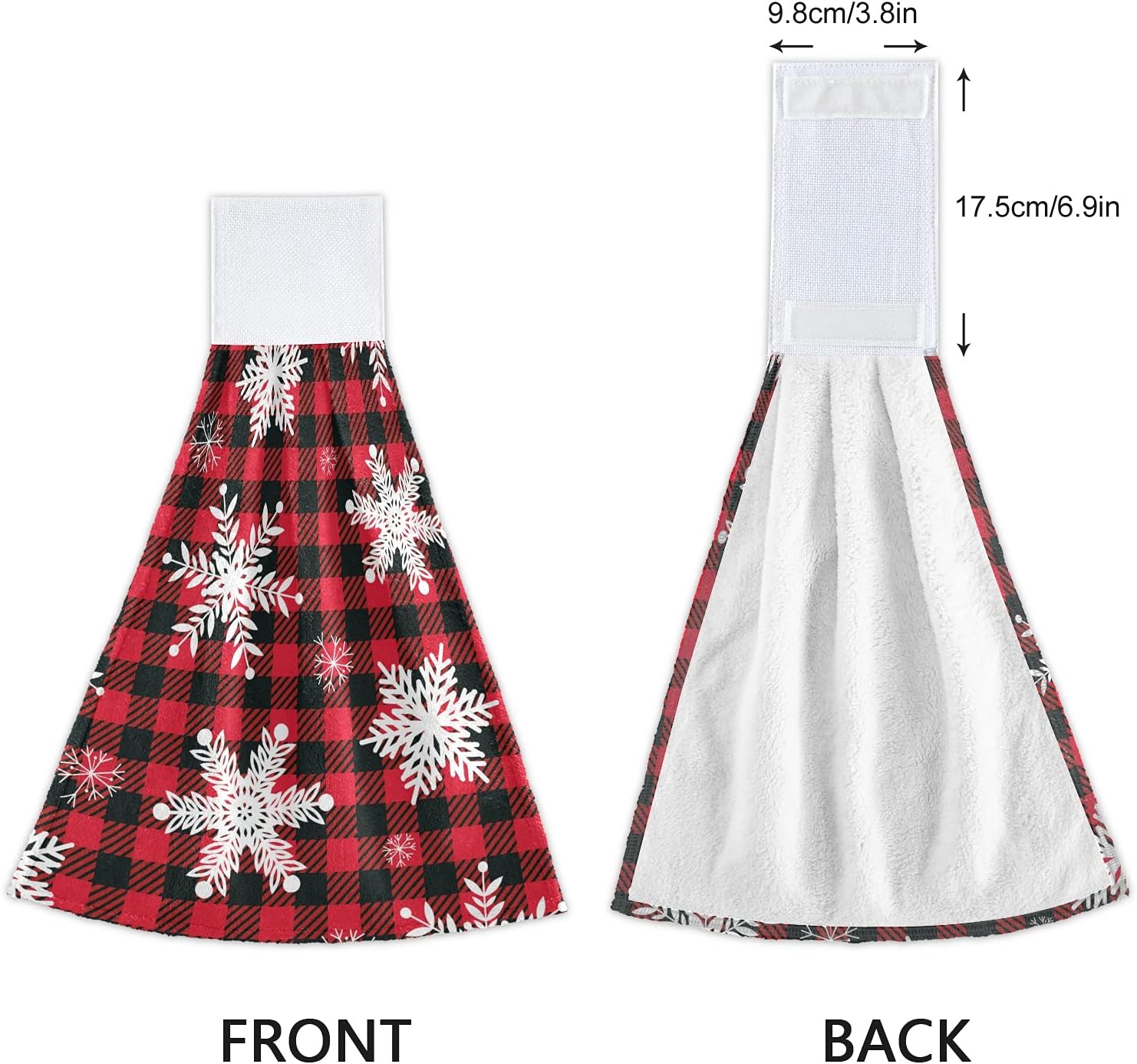 Vnurnrn 2-Pack Hand Towels with Velcro Hanging Design