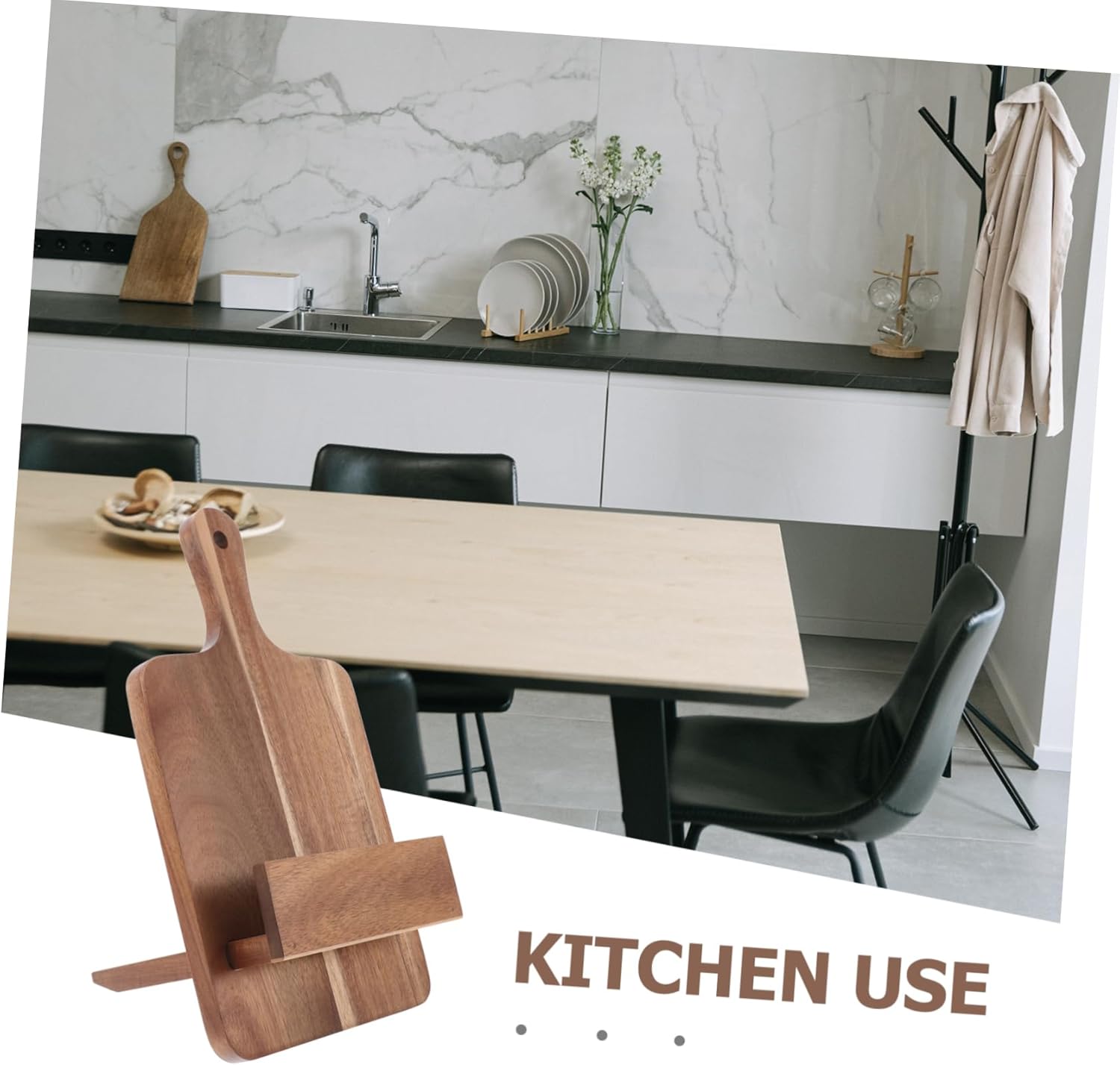 Stylish Wooden Cookbook Holder Stand for Kitchen Counter