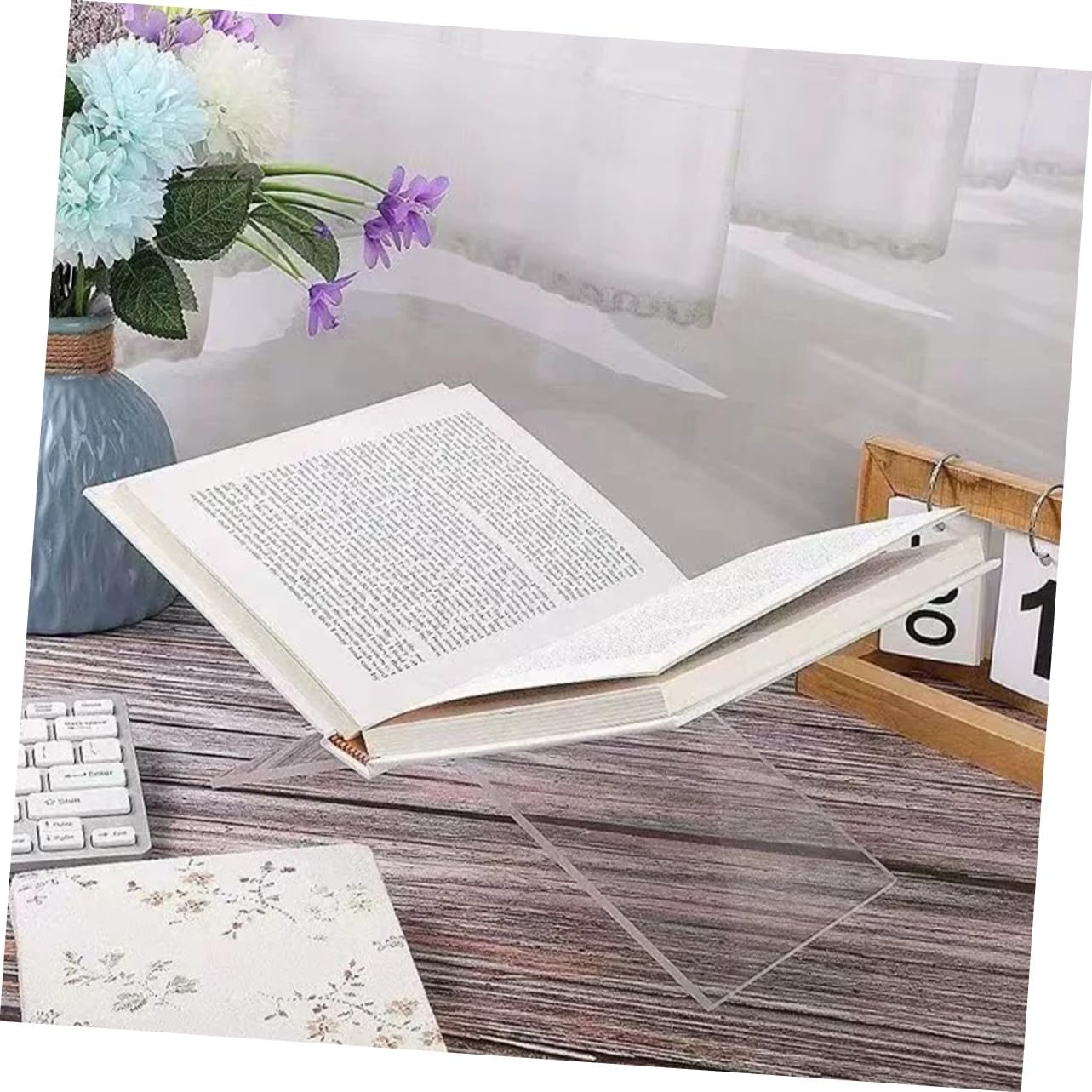 OKUMEYR Acrylic Cookbook Stand Book Holder Display Stand