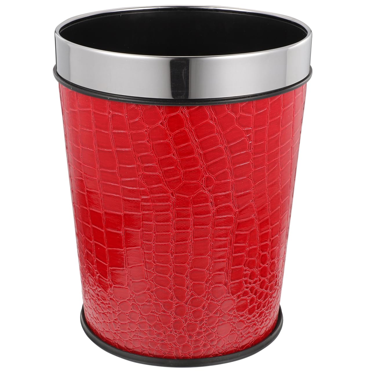 Ciieeo Leather Trash Bin Retro Style 5L Black