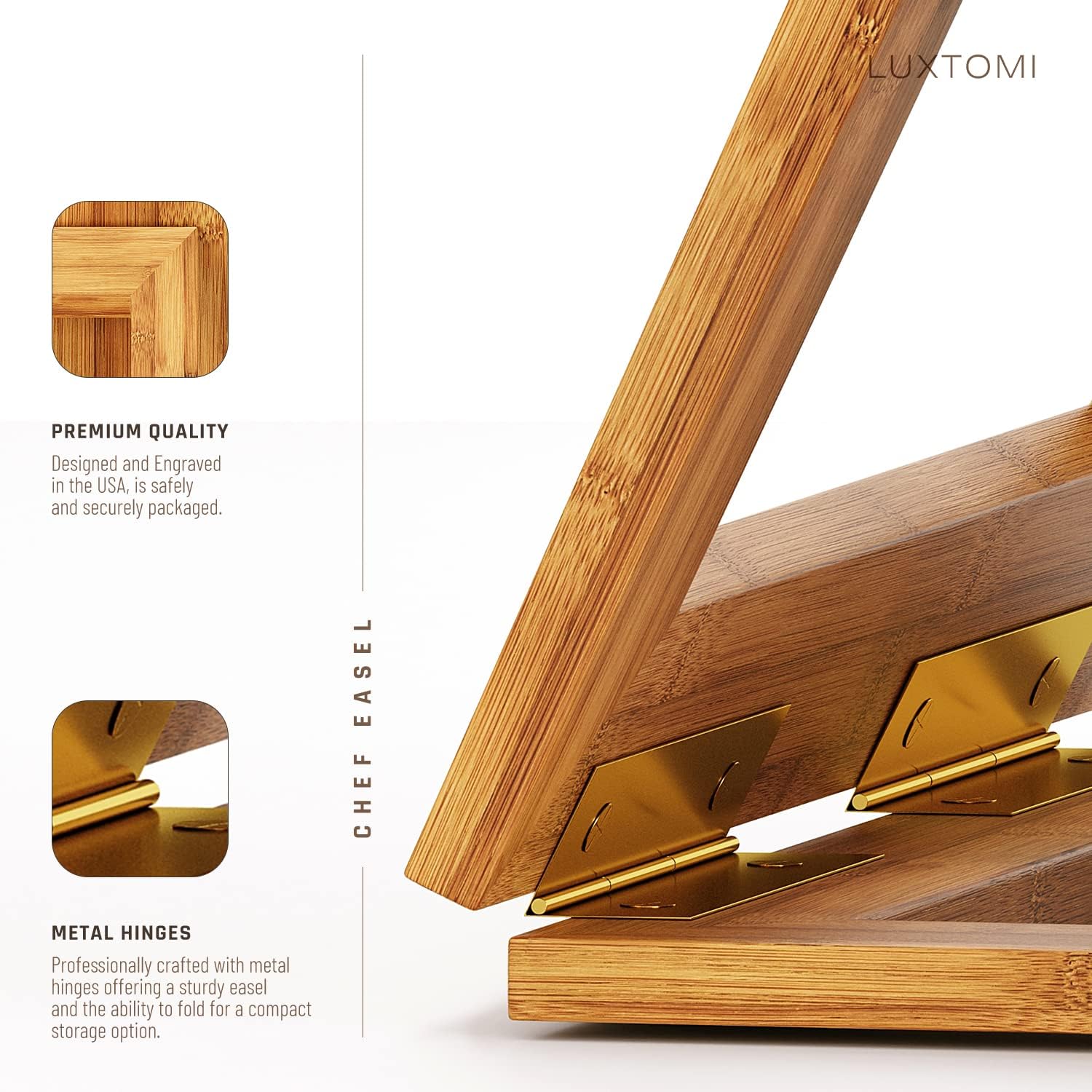 LUXTOMI Engraved Nana Bear Cookbook Stand