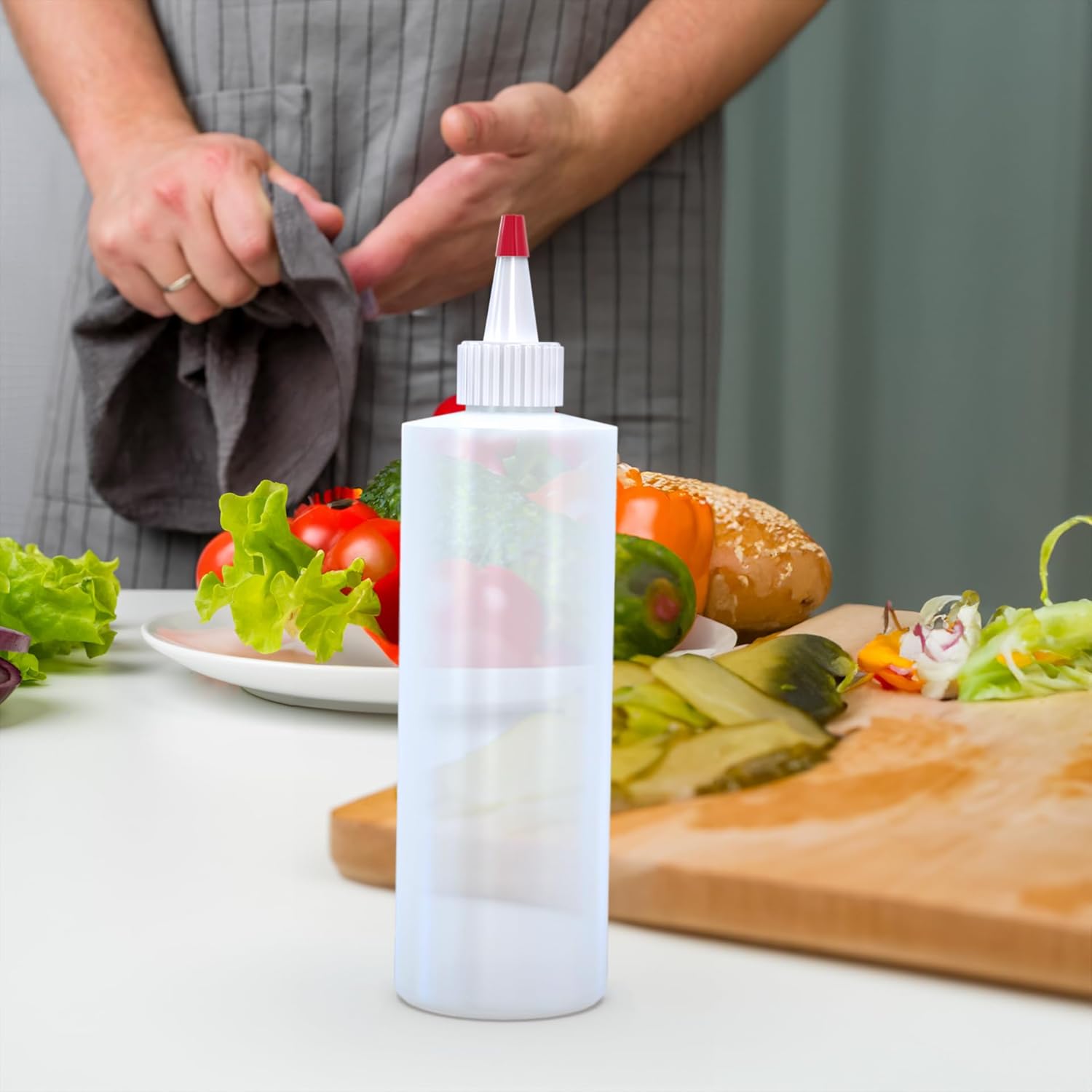 BRIGHTFROM 12 oz Condiment Squeeze Bottles Set of 2