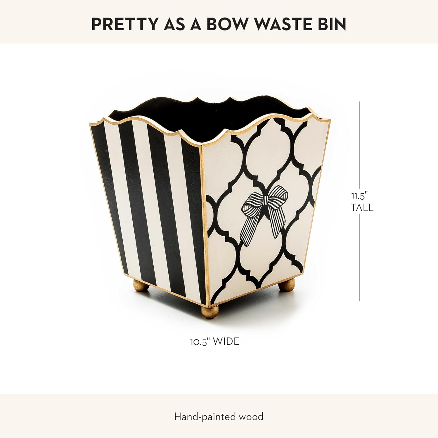 Mackenzie-Childs Decorative Wood Wastebasket