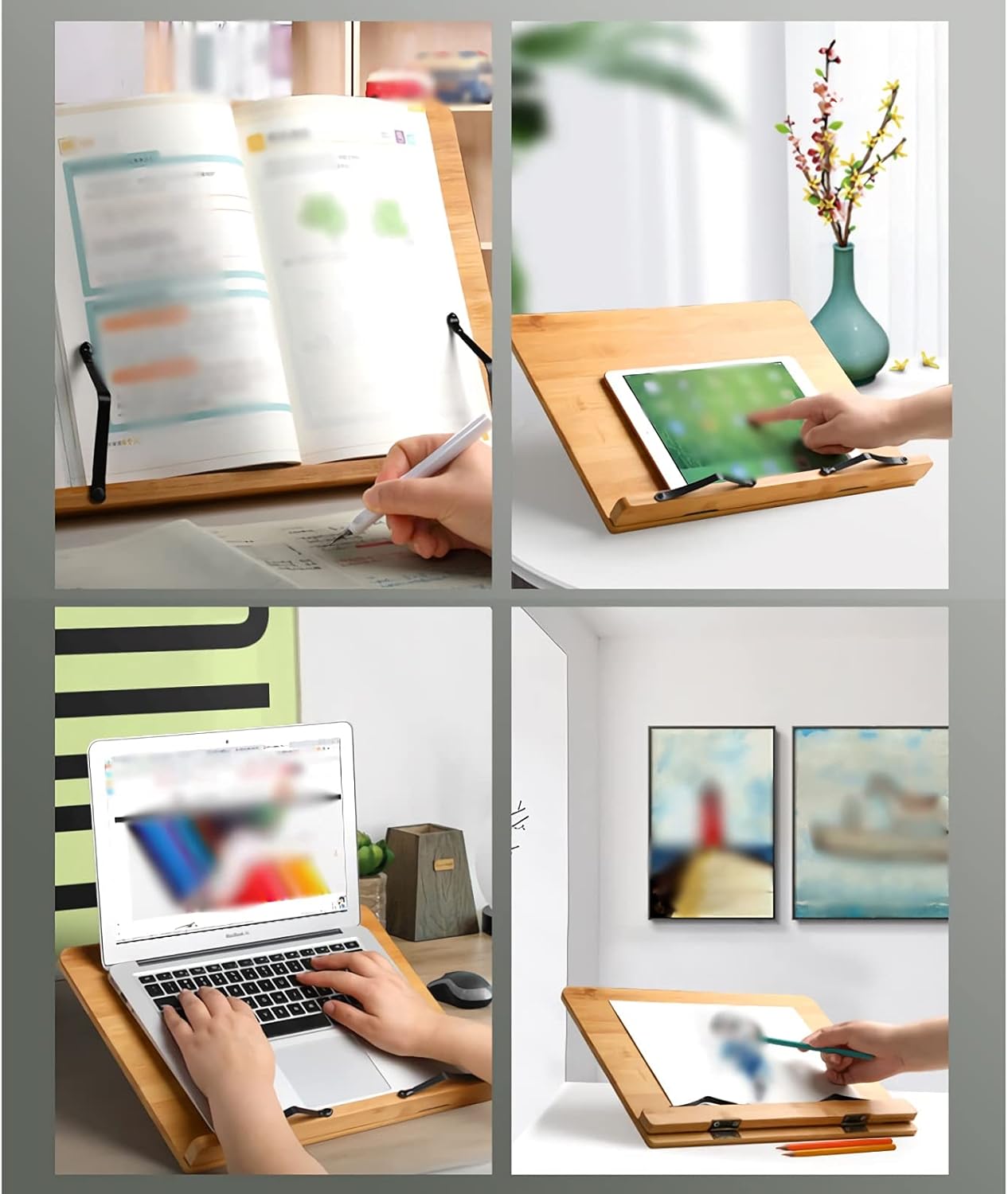 Foldable Cookbook Stand with Tablet Holder
