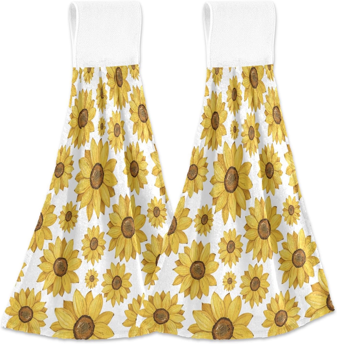 OTVEE Sunflowers Pattern Dish Towels 2 Pieces