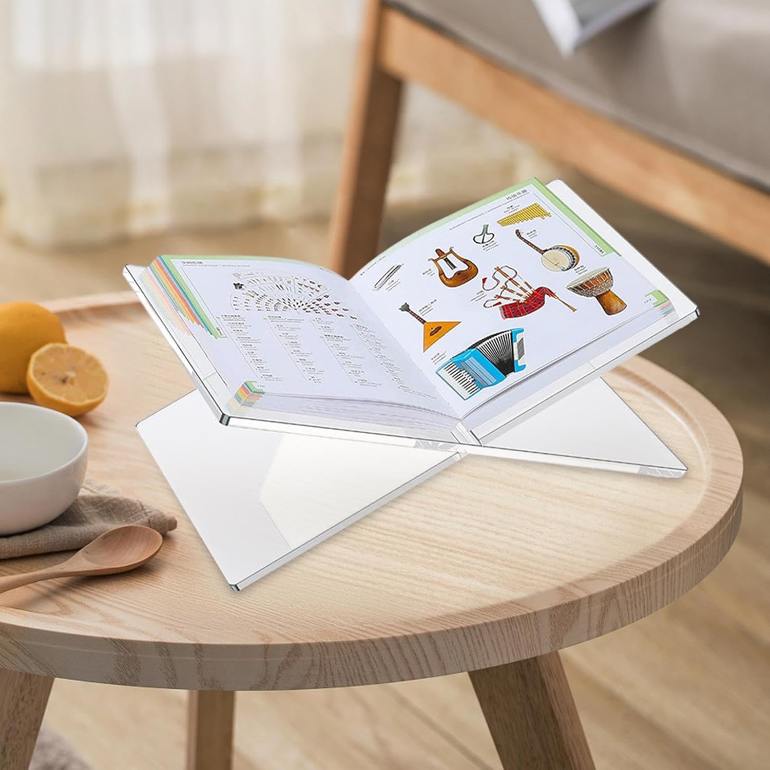 Nishiyuenyi Clear Acrylic Book Display Stand for Desk