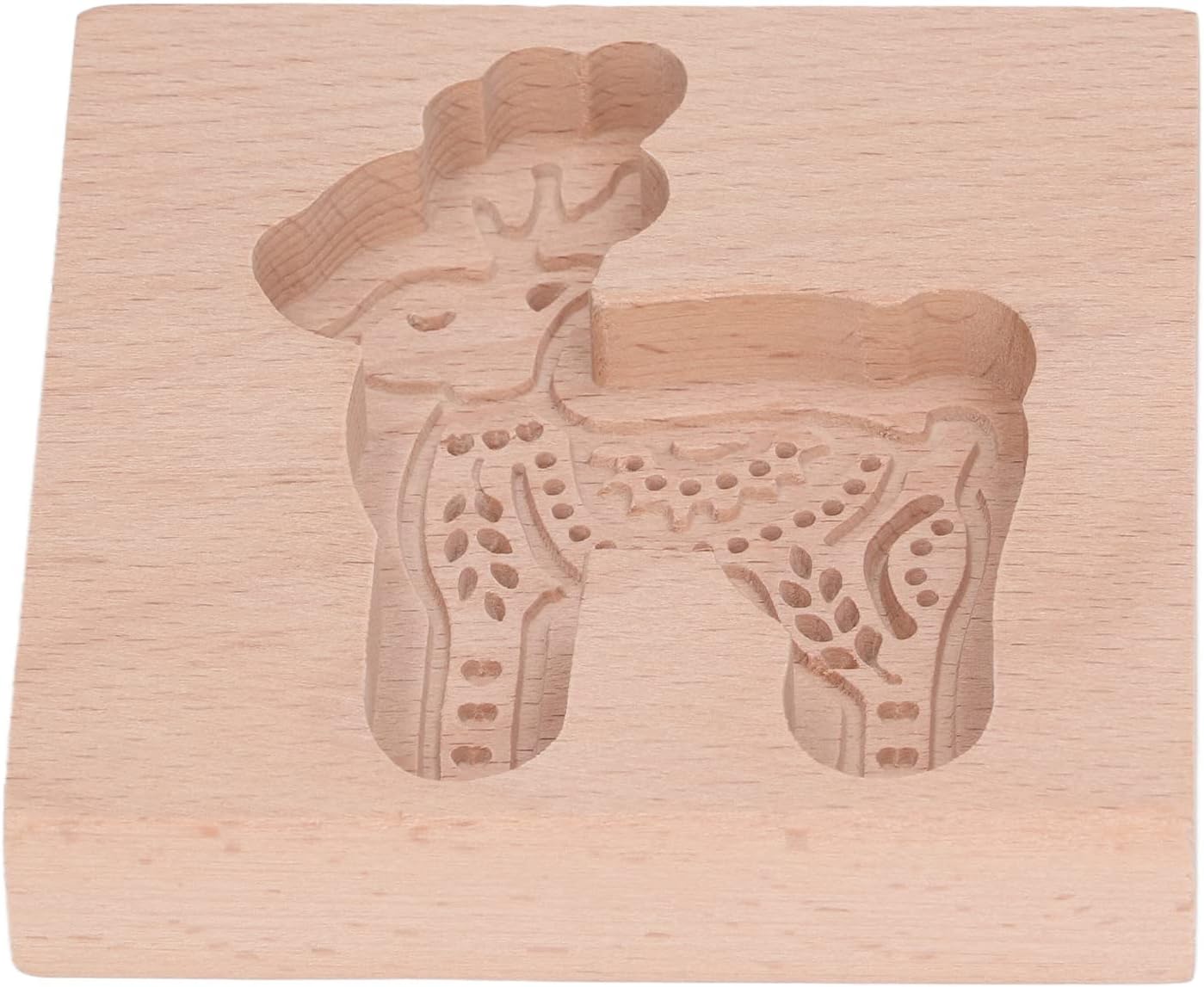 Acouto Carved Wooden Deer Cookie Cutter