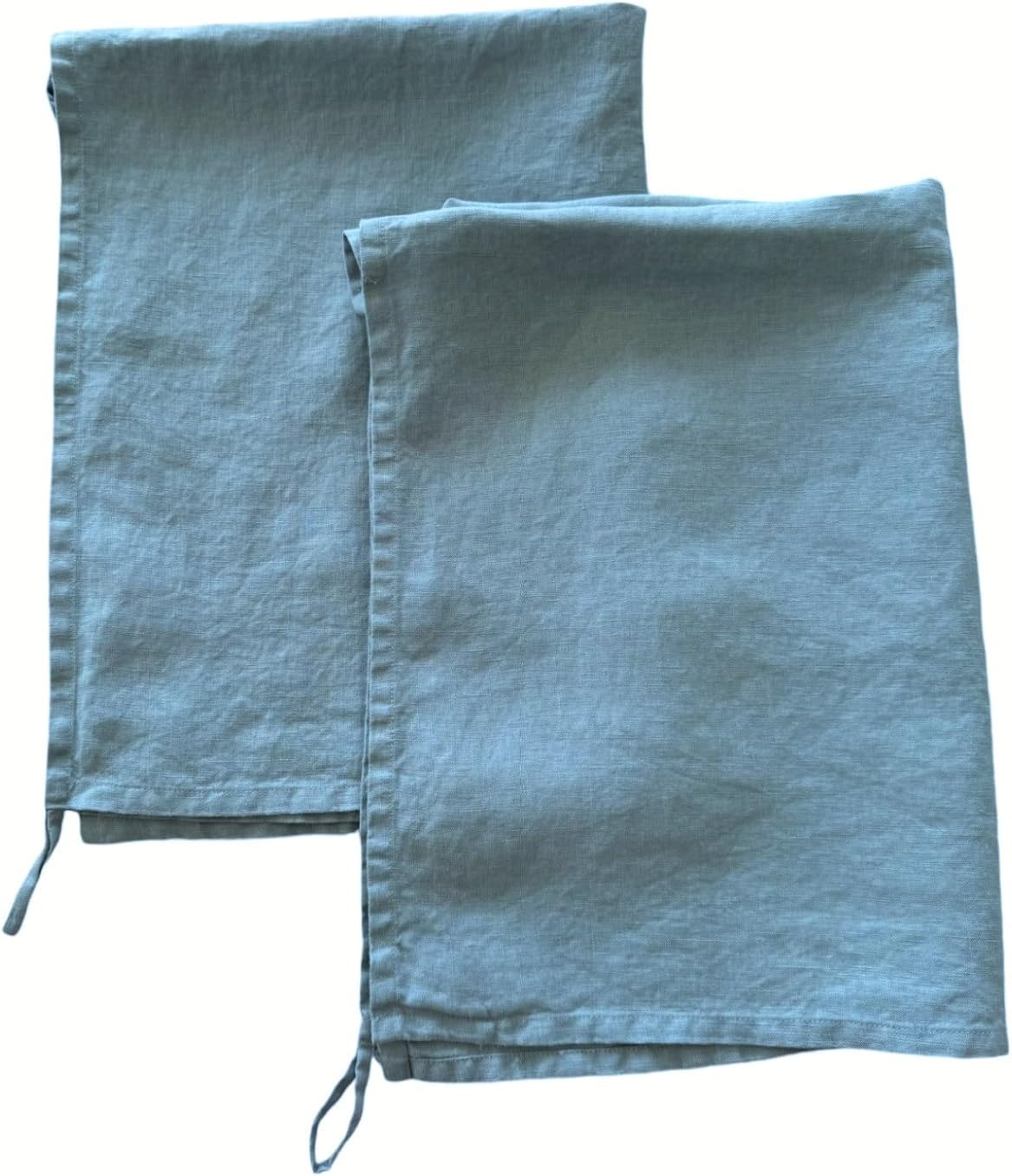 Eight Owls Linen Dish Towels - Set of 2 20x27 Inch Blue Bay