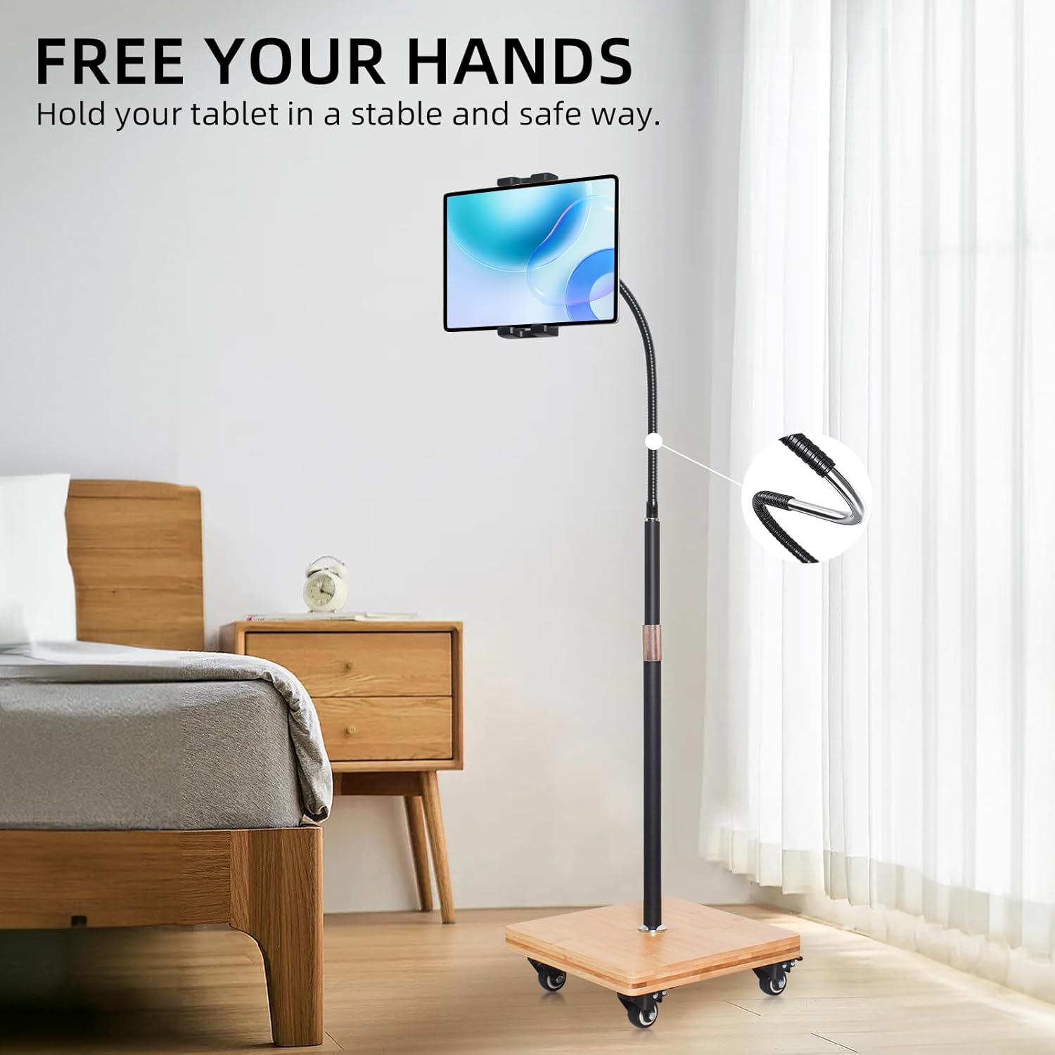 Wishacc Cookbook Stand with Tablet Floor Stand
