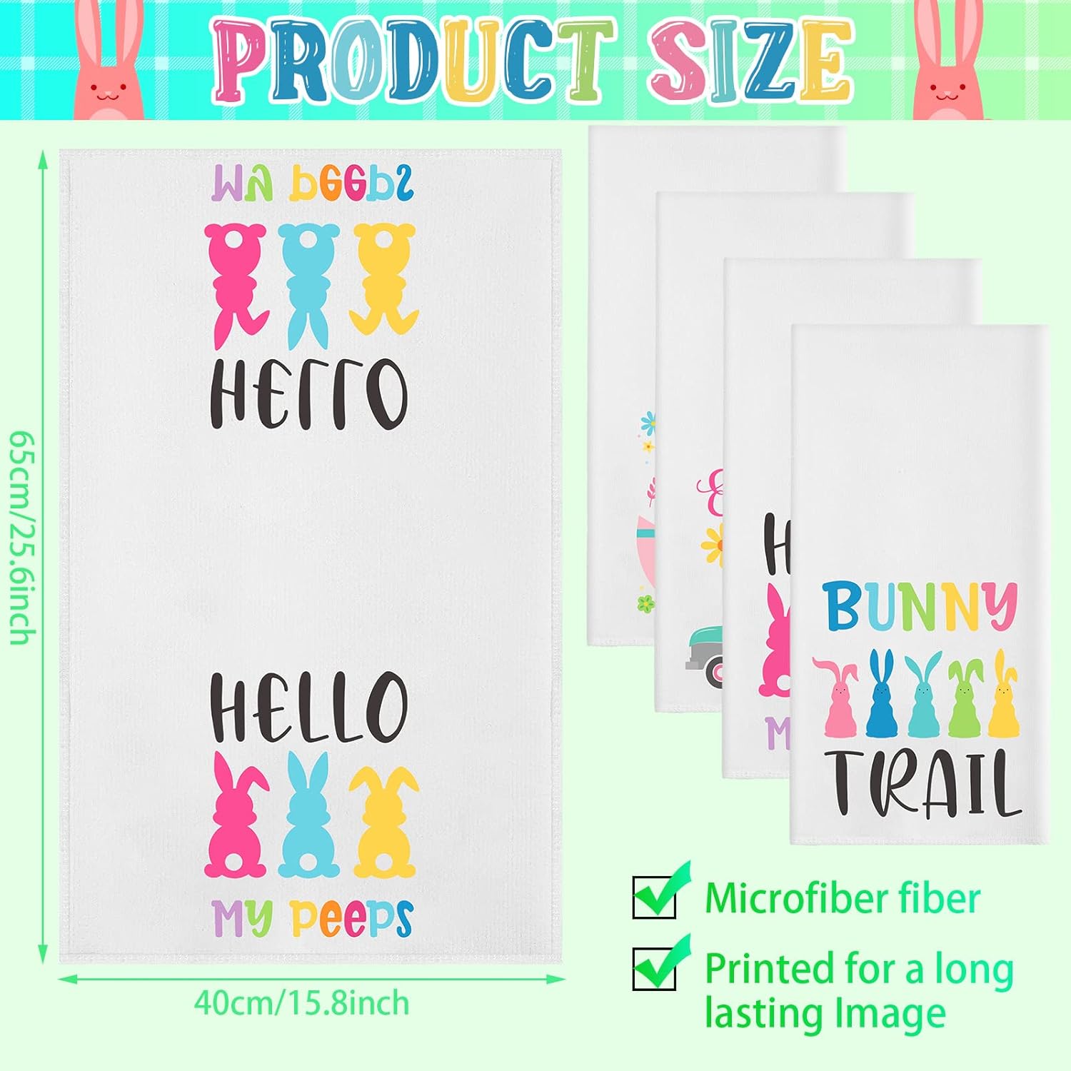 Rtteri 4-Piece Easter Bunny Kitchen Towel Set