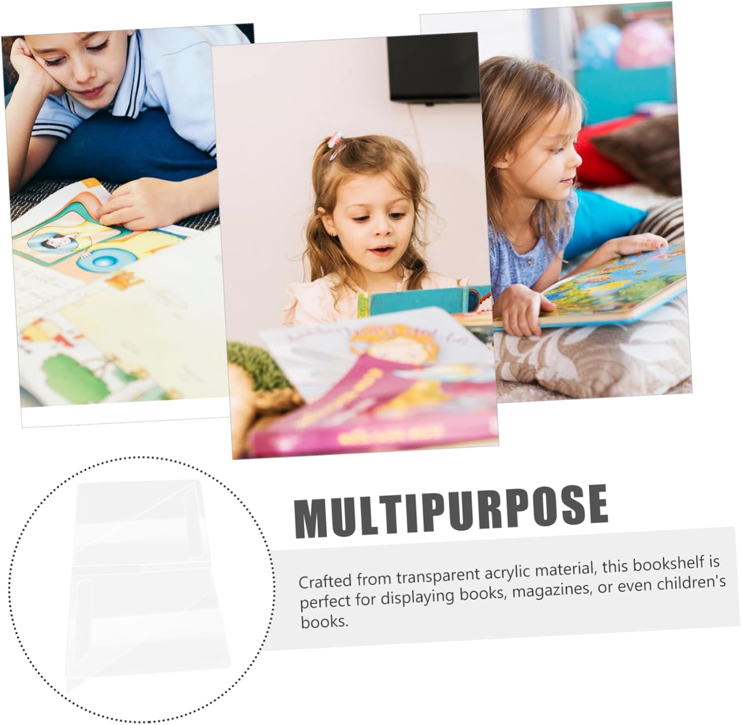 SECFOU Acrylic Book Stand for Reading and Display