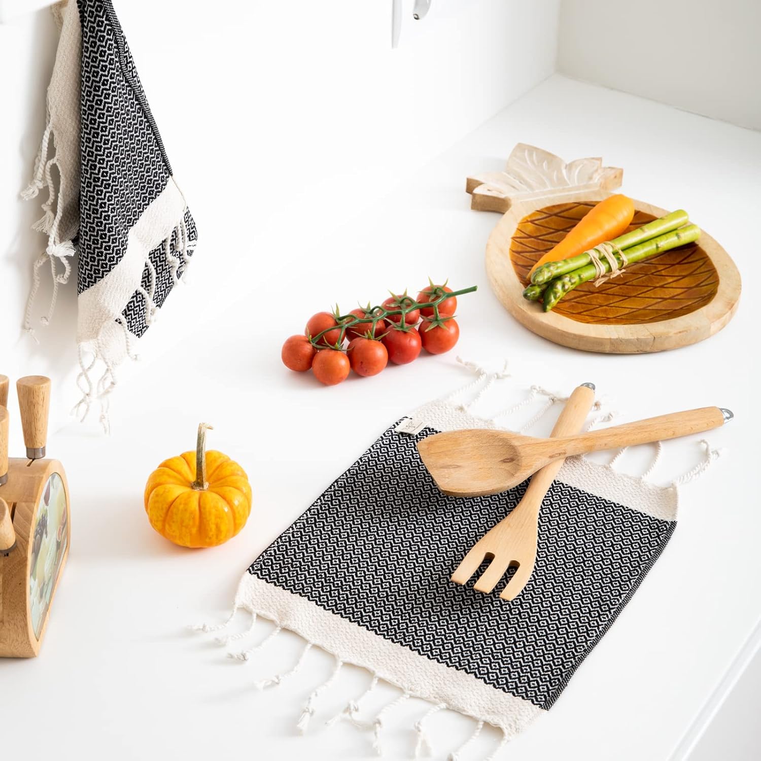 SMYRNA TURKISH COTTON Dish Towels Pack of 6 12x12 Inch