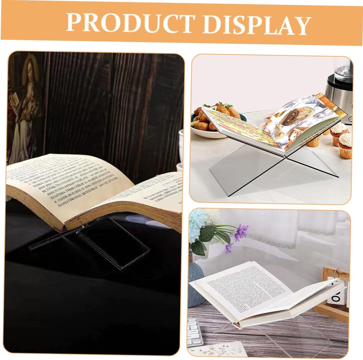 Acrylic Recipe Book Stand for Kitchen Counter