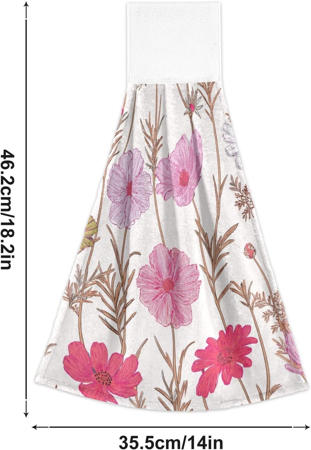 OTVEE Floral Pattern Kitchen Towels 2 Pieces