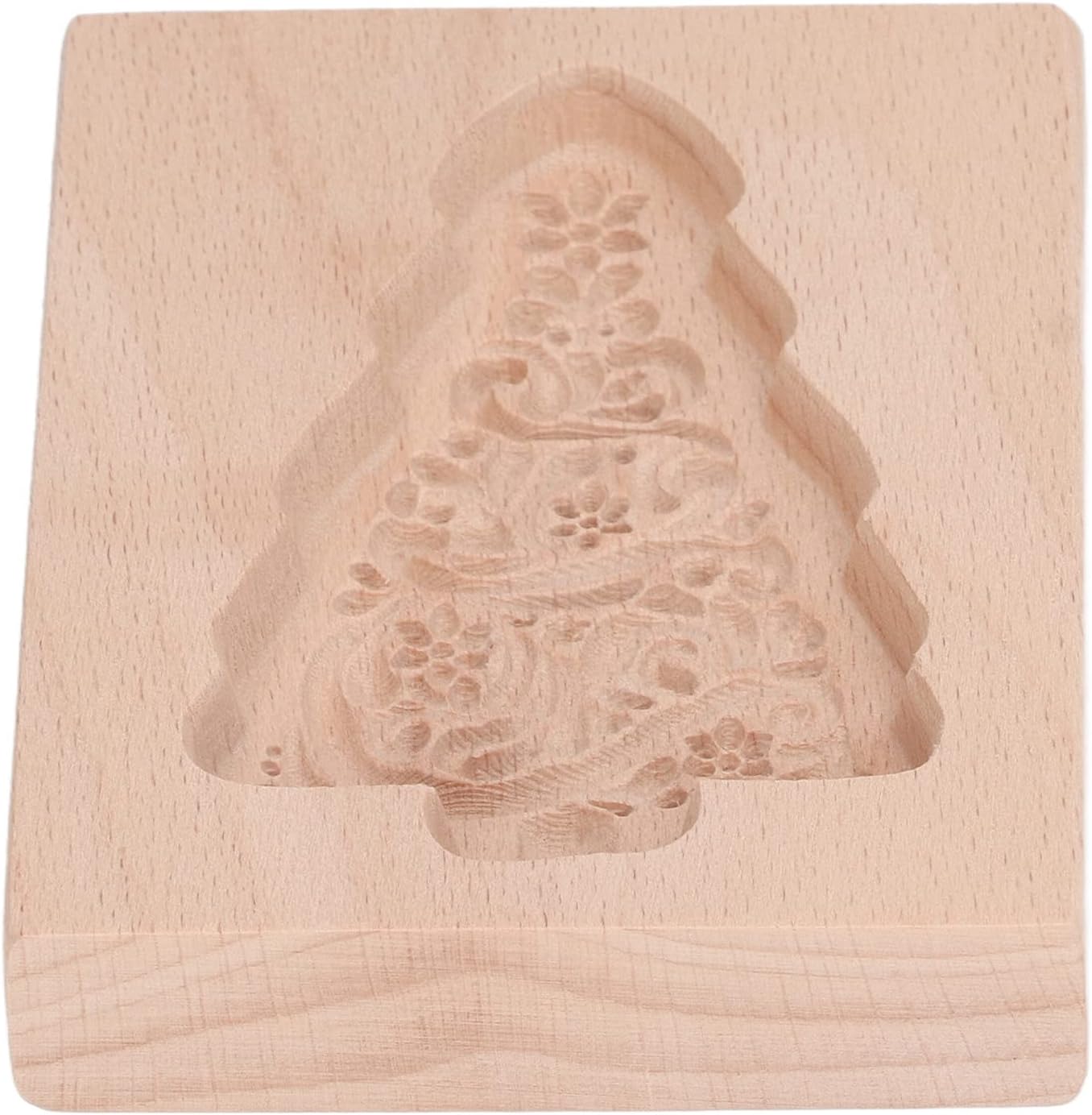 Carved Wooden Cookie Cutter with Xmas Tree Design