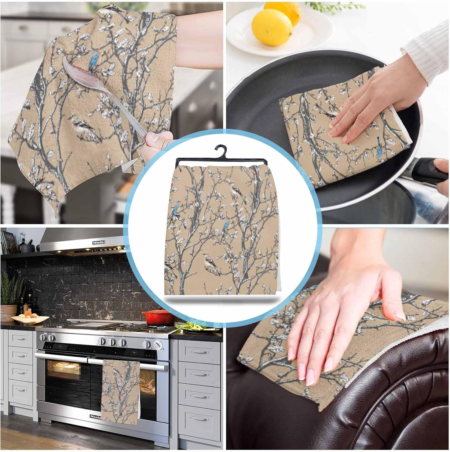 ZOE GARDEN Blossom Bird Kitchen Dish Towels 2-PC 18x28